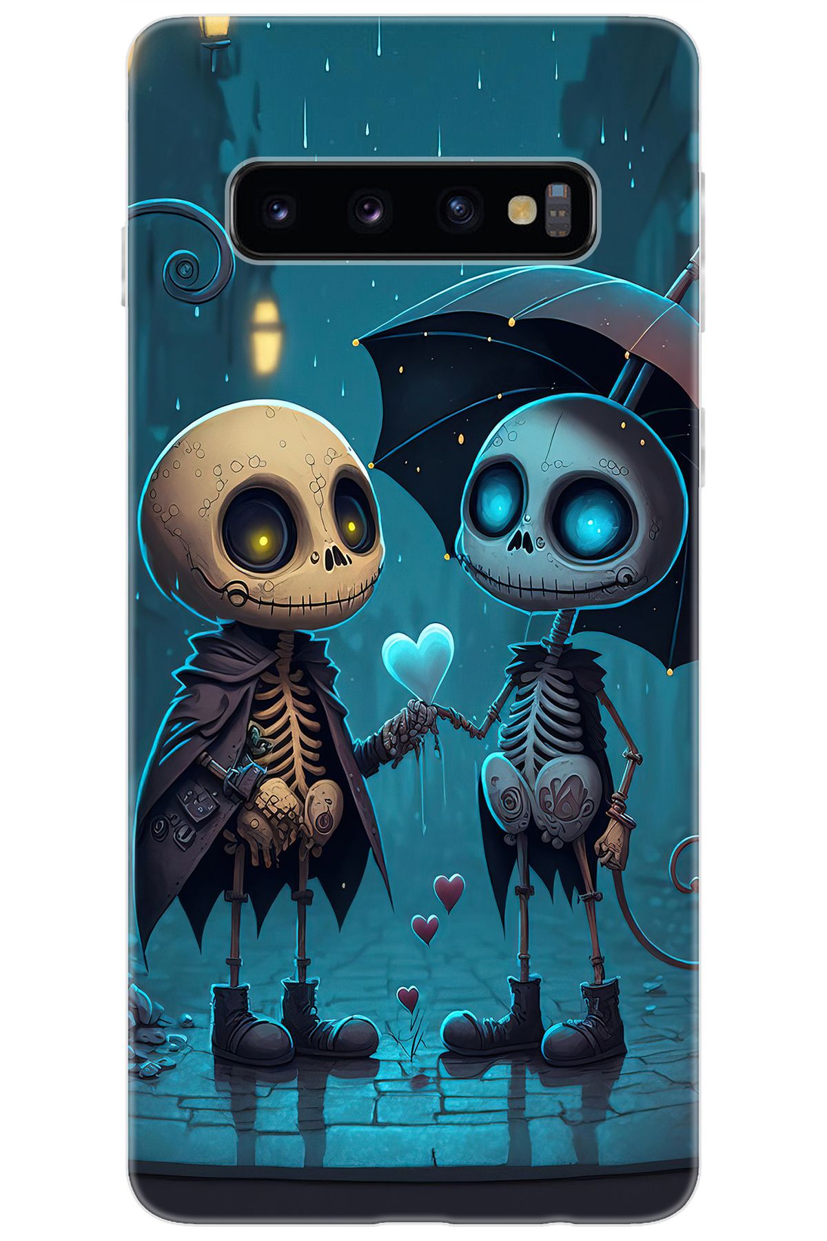 Ceppare Samsung Galaxy S10 (SM-G973F) Uyumlu Kılıf Desen Baskılı Silikon Aşık İskeletler STK:733 CP-GAiVGsq