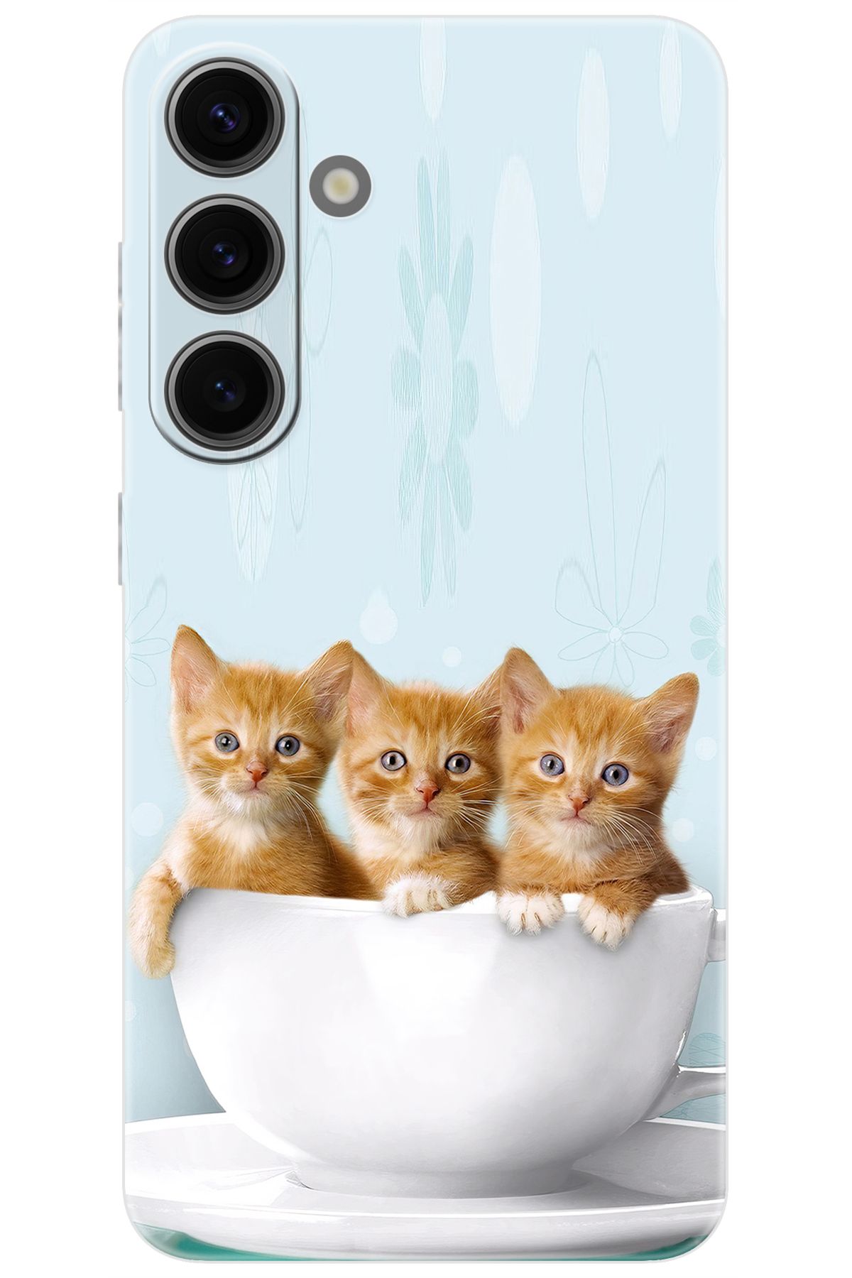 Ceppare Samsung Galaxy S24 (SM-S921B) Uyumlu Kılıf Desen Baskılı Silikon Yavru Kediler STK:194 CP-Osmw0Mr