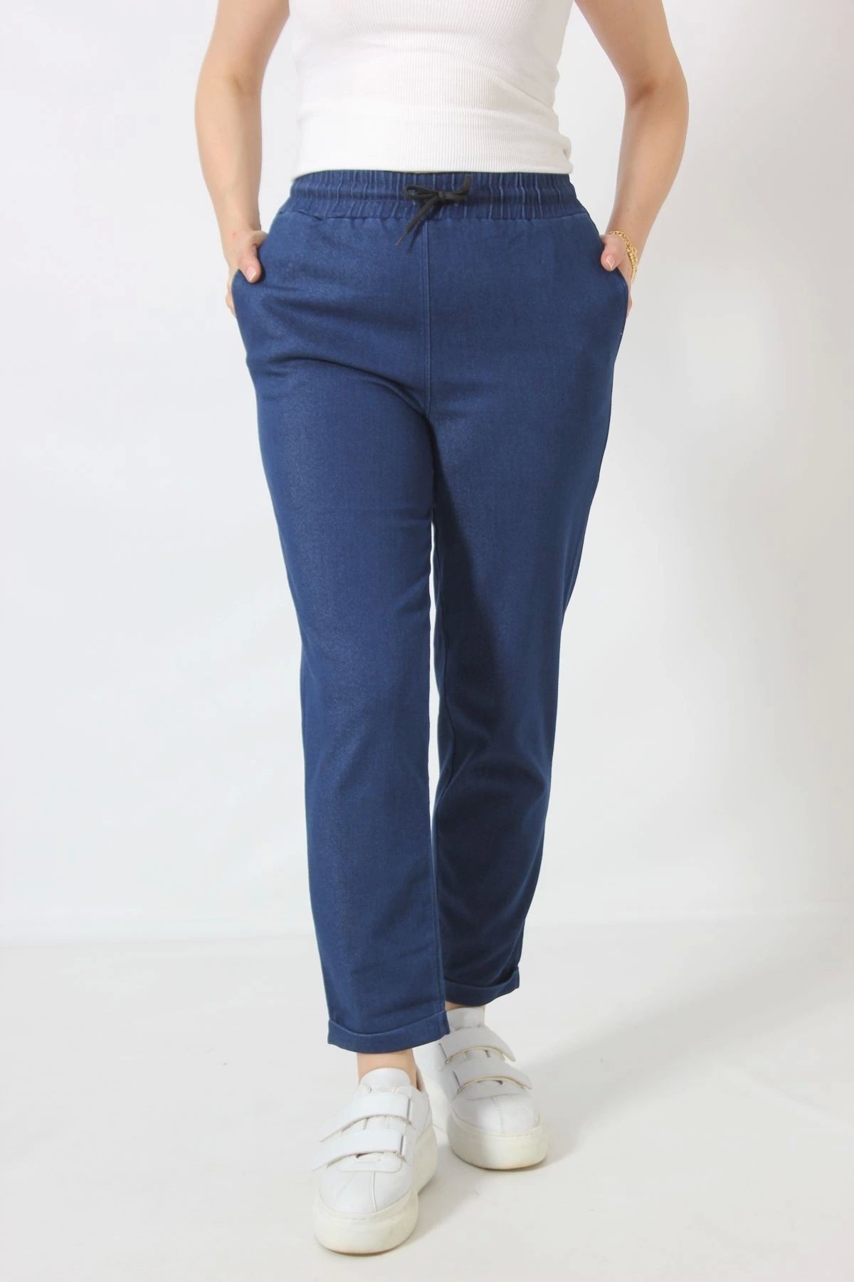 Moda Berray PL-100 CEPLİ BELDEN İPLİ AYARLANABİLİR BORU LACİVERT PAÇA EŞOFMAN