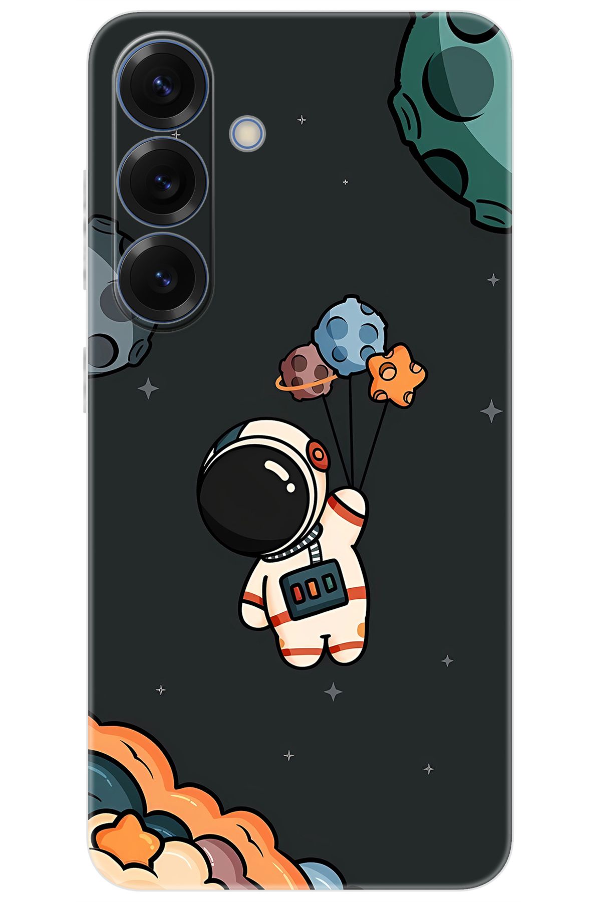 Ceppare Samsung Galaxy S25 (SM-S931B) Uyumlu Kılıf Desen Baskılı Silikon Astronot STK:628 CP-2Bjvy1E