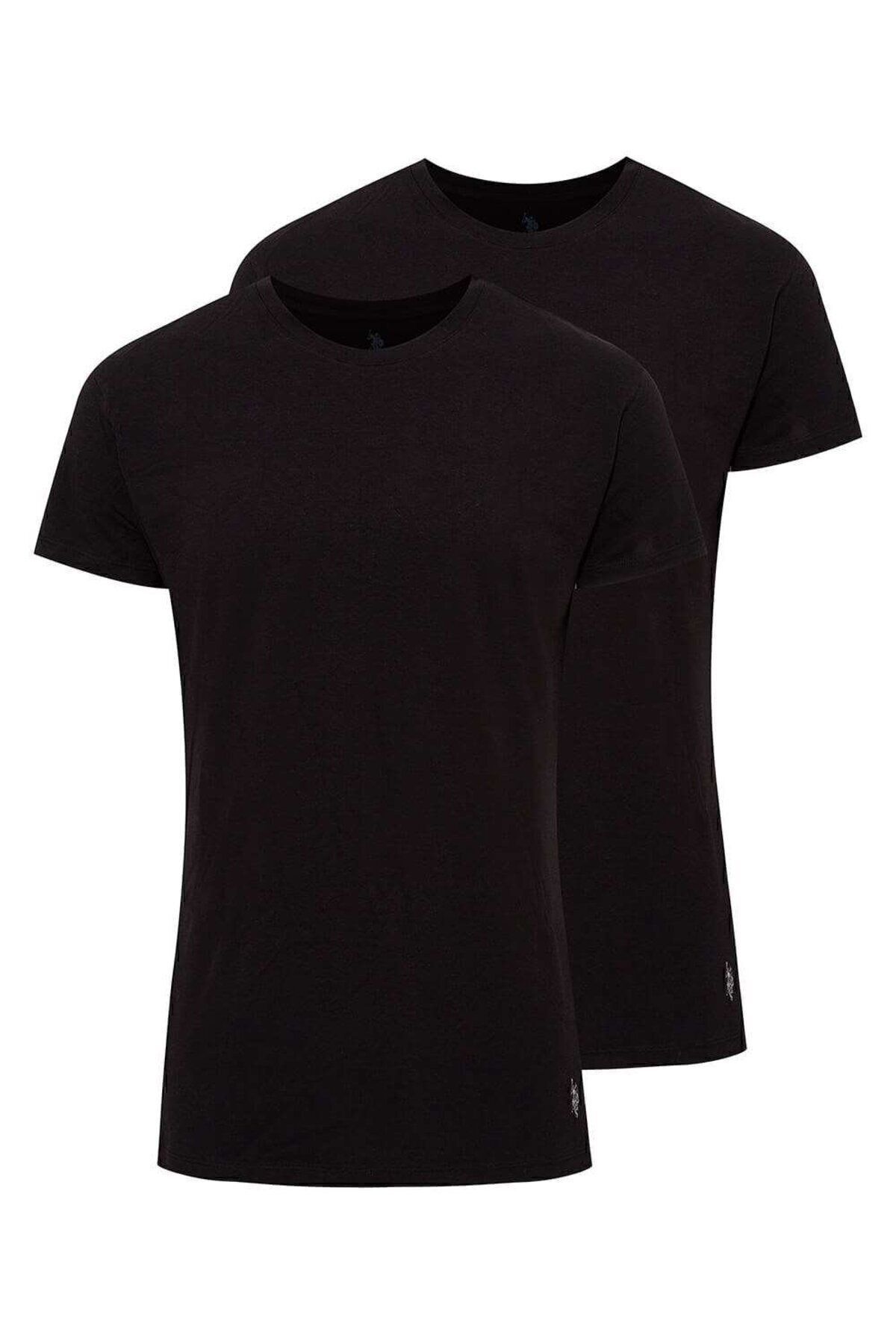 U.S. Polo Assn. U.S. Polo Assn. Erkek 2'Li Siyah %100 Pamuk Bisiklet Yaka - Siyah - TLAYE80C19U6M