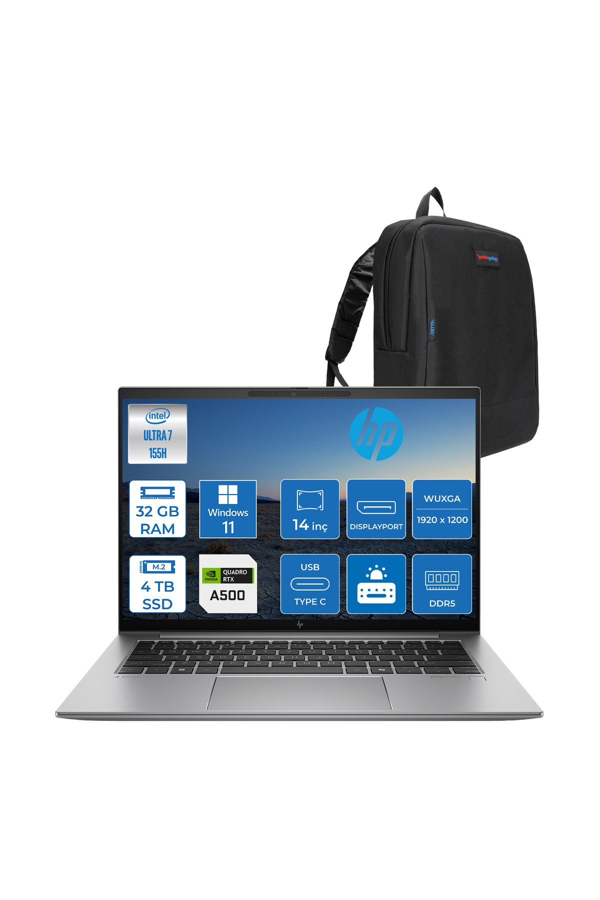 HP Zbook Firefly G11 Ultra 7 155H 32GB 4tb SSD RTX A500 4GB 14'' Wuxga IPS W11P 5G419ESP12+ZETTACNT