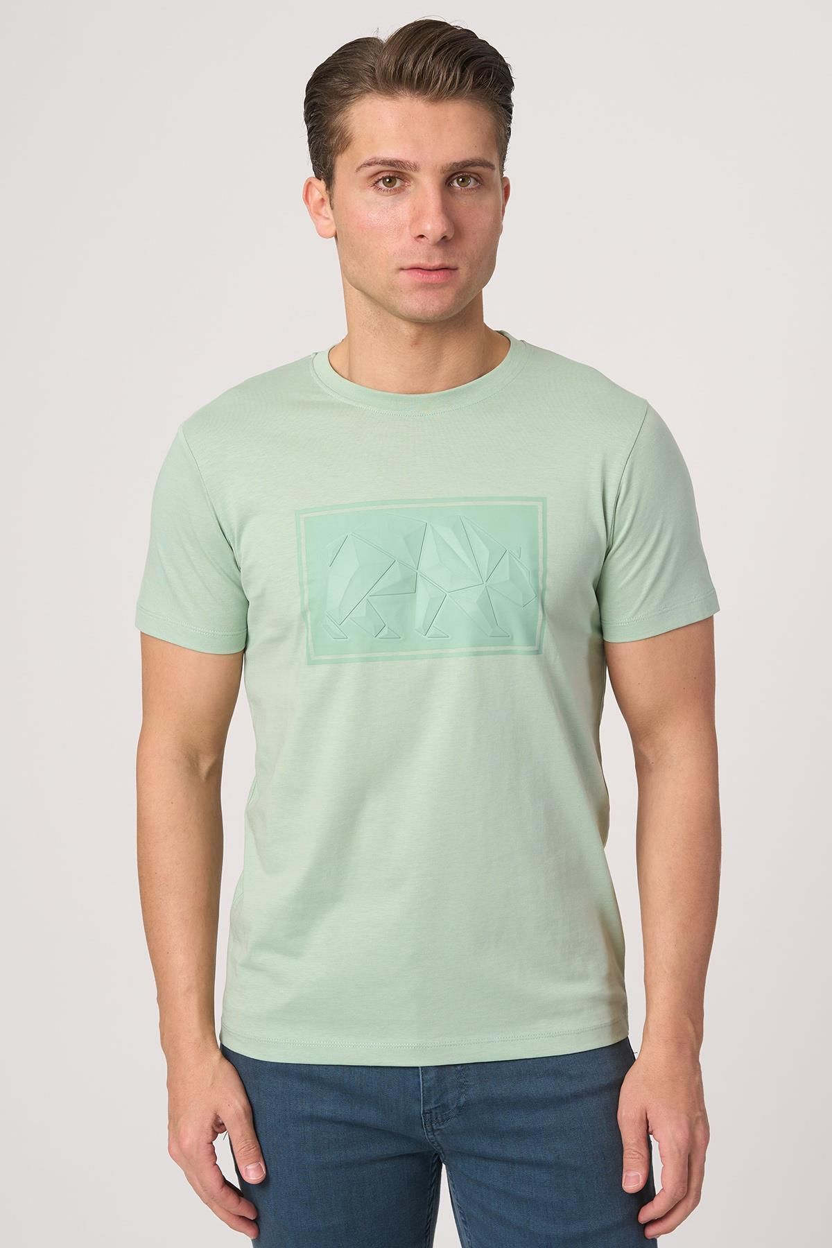 White Stone WHİTE STONE 2025-Y 3115 BİSİKLET YAKA TSHIRT ÇAĞLA