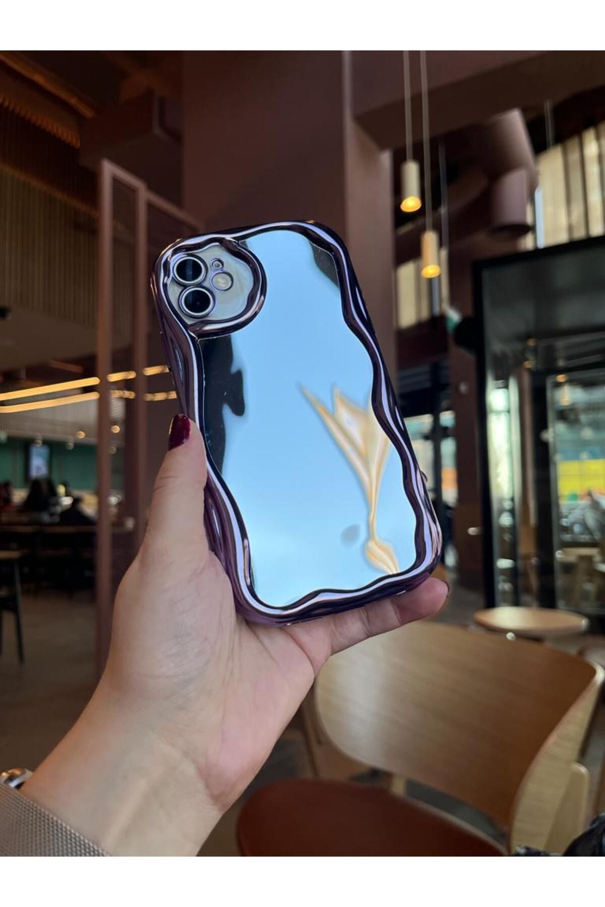 Serena Company Aynalı Mor Kıvrımlı Telefon Kılıfı iPhone 14