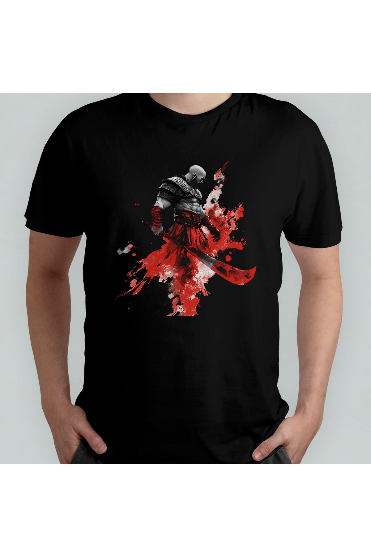 Pixxa God of War Unisex %100 Pamuklu Bisiklet Yaka T-Shirt Model 2