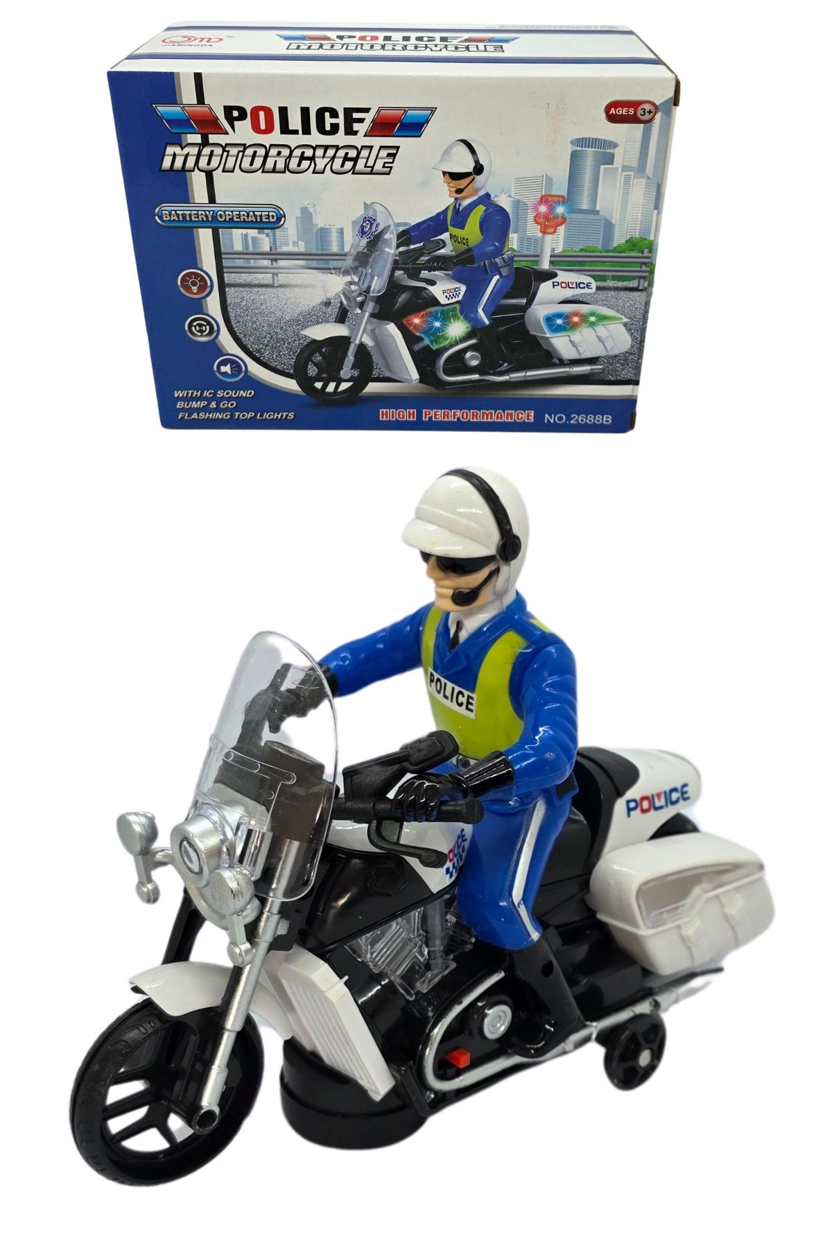 RAF Store Pilli Işıklı Sesli Çarp Dön Polis ve Motoru