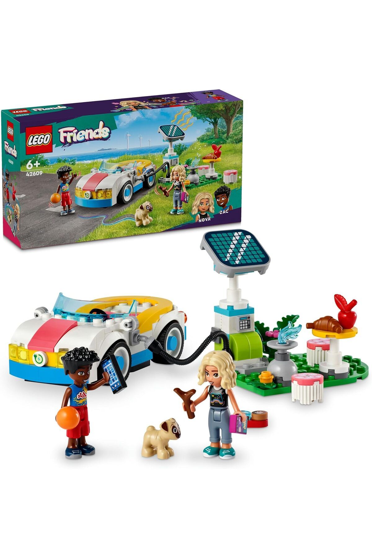 STOREMAX jvnnastore Friends Elektrikli Araba ve Şarj İstasyonu 42609-6 Yaş ve Üzeri Çocuklar için Zac v