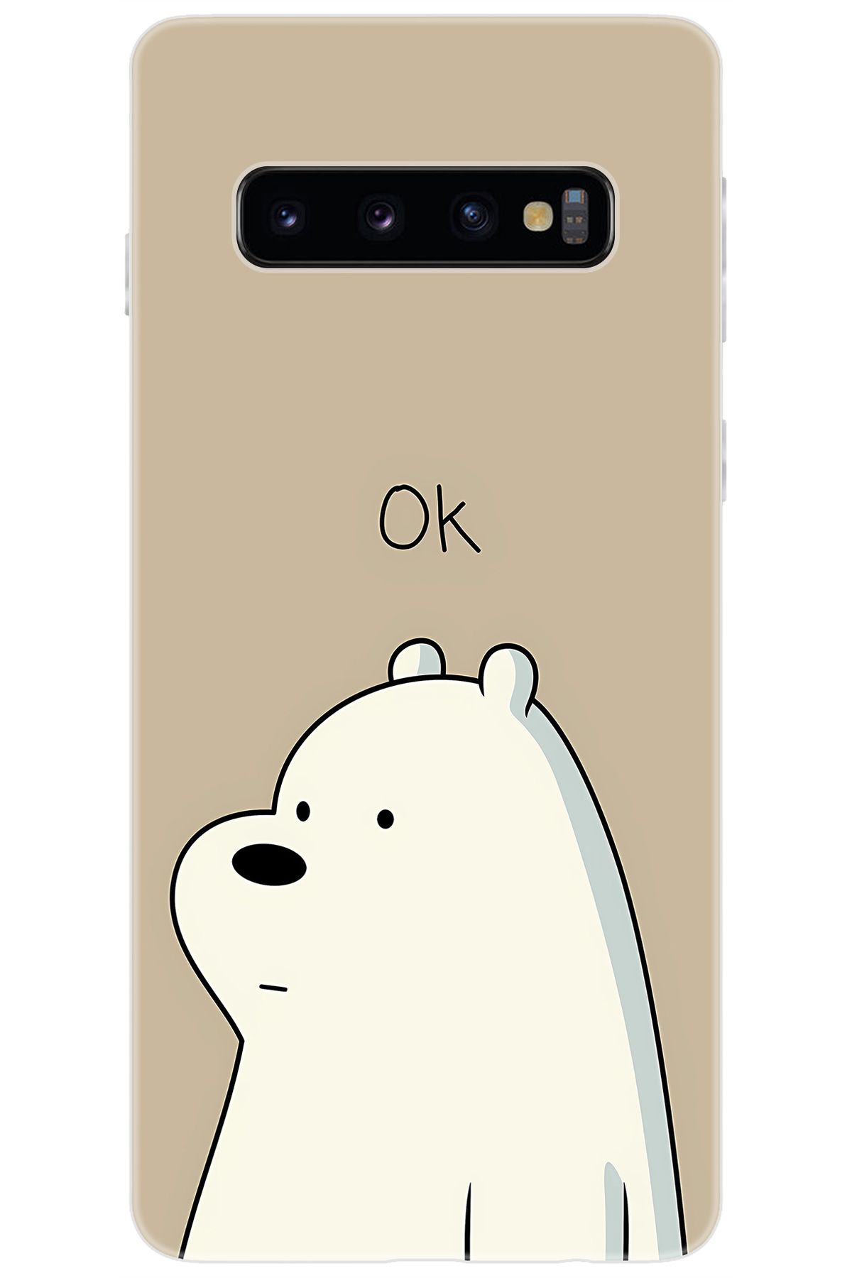 Ceppare Samsung Galaxy S10 (SM-G973F) Uyumlu Kılıf Desen Baskılı Silikon Panda OK STK:641 CP-4ktKpWp