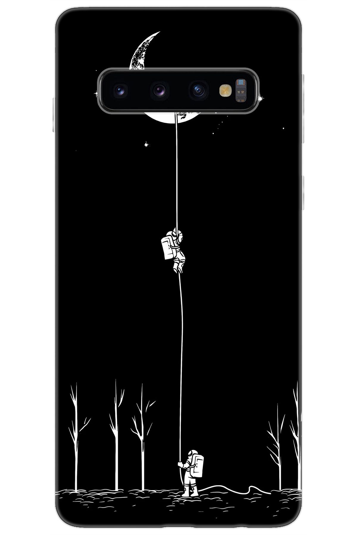 Ceppare Samsung Galaxy S10 (SM-G973F) Uyumlu Kılıf Desen Baskılı Silikon Astronot Serisi STK:1006 CP-1nMreeO