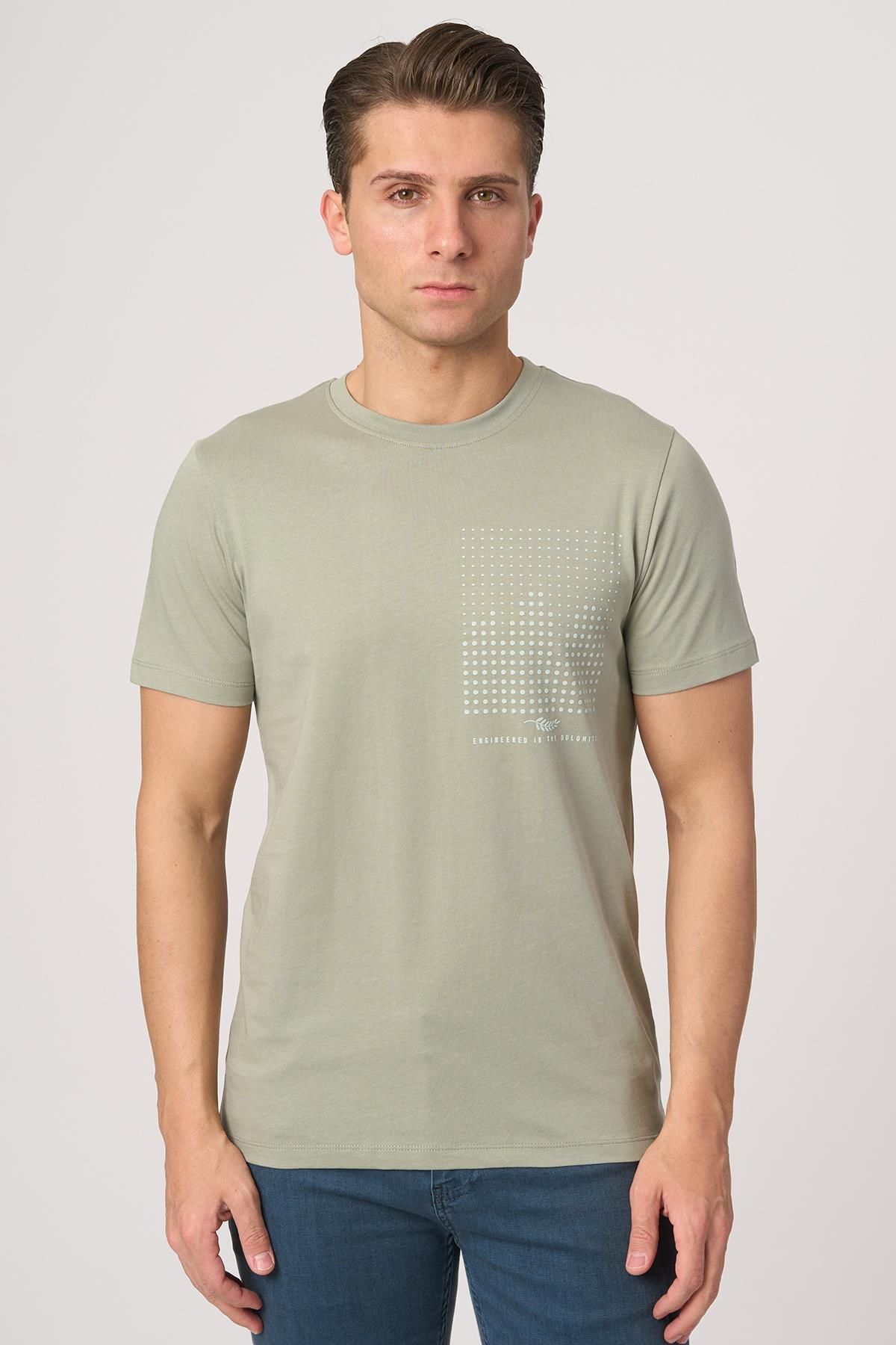 White Stone WHİTE STONE 2025-Y 3076 BİSİKLET YAKA TSHIRT ÇAĞLA