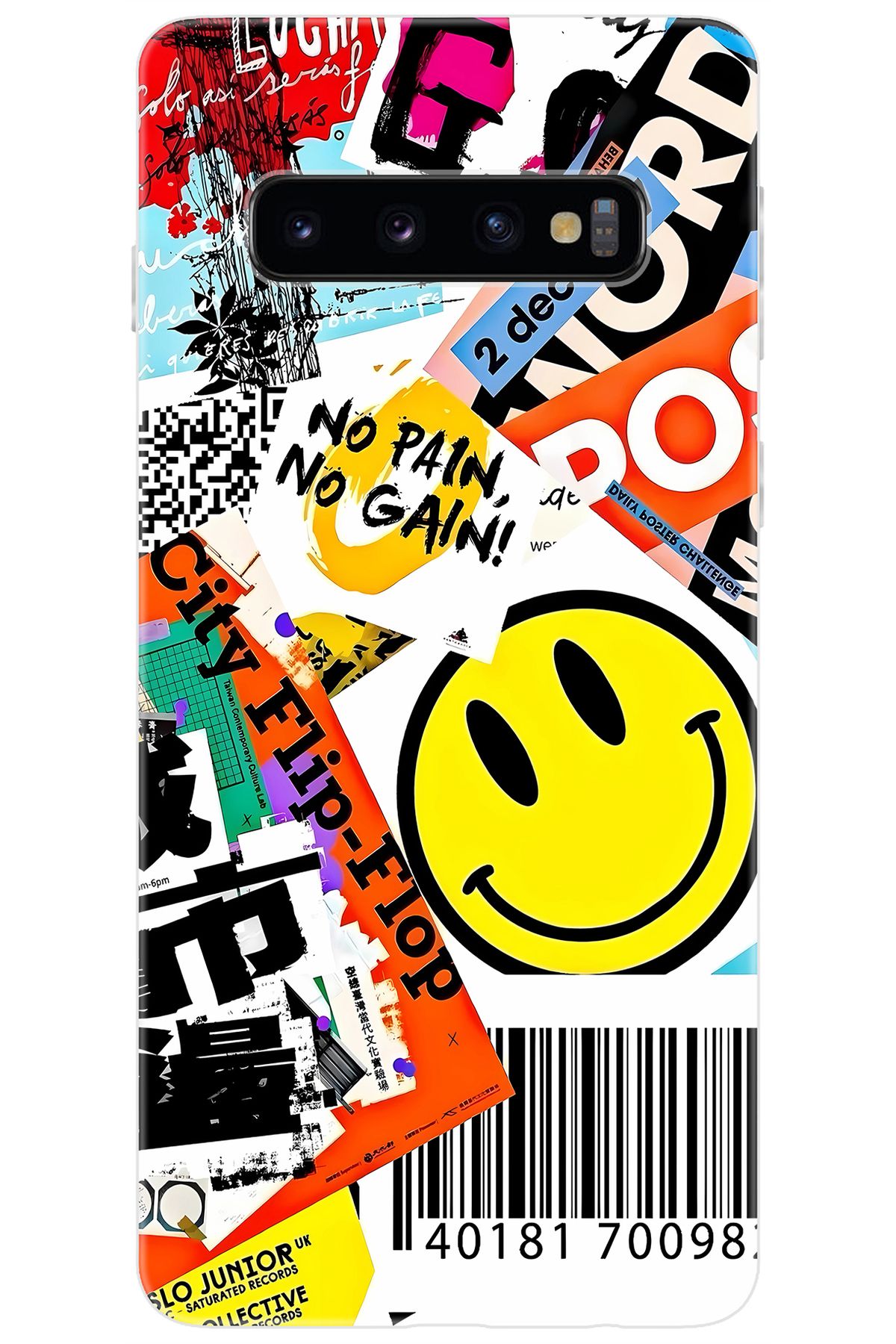 Ceppare Samsung Galaxy S10 (SM-G973F) Uyumlu Kılıf Desen Baskılı Silikon No Pain No Gain STK:694 CP-qPBqeeK