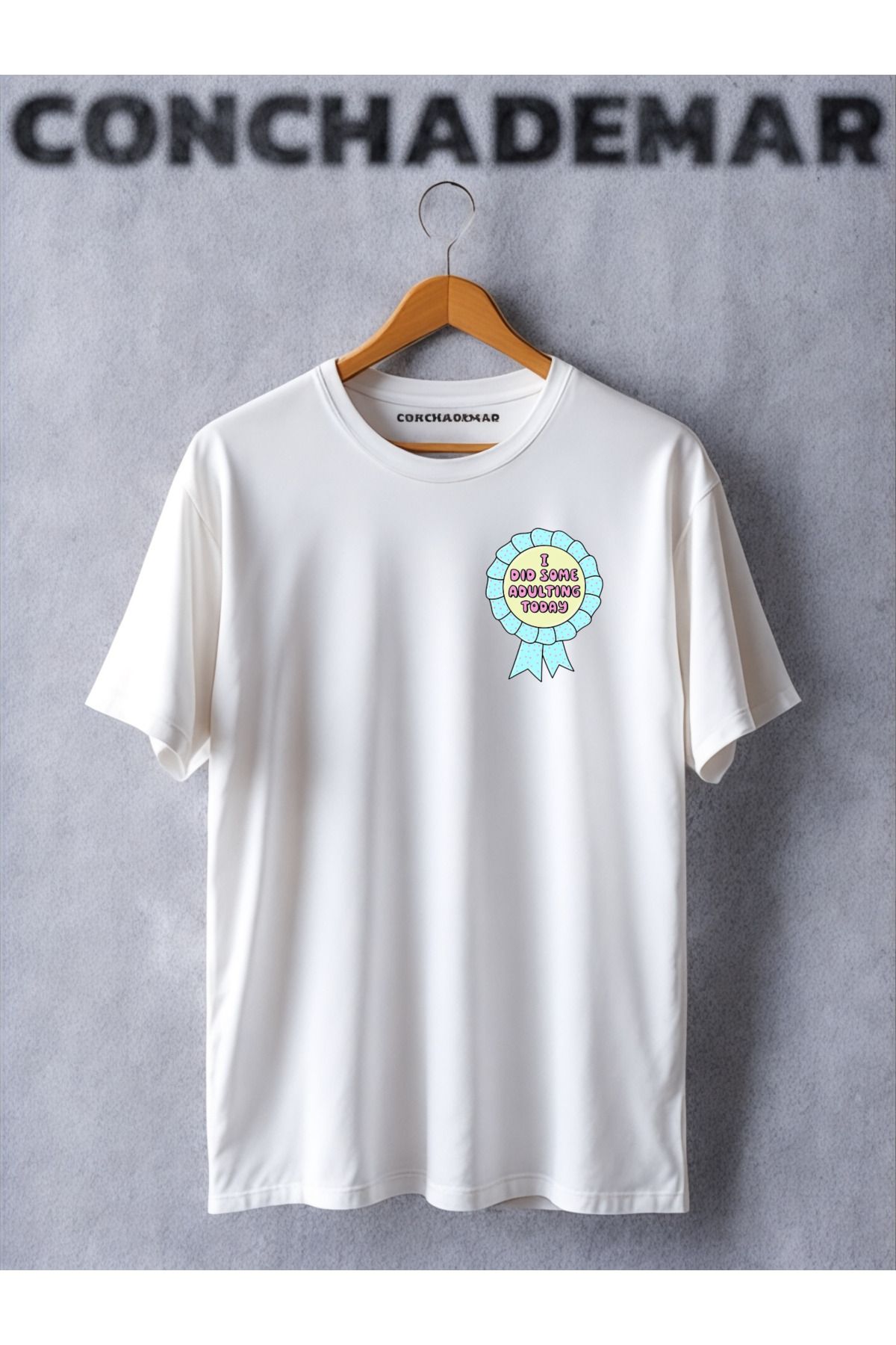 Vordevia I Did Some Adulting Today Rozet Motivasyon Baskılı Oversize T-Shirt