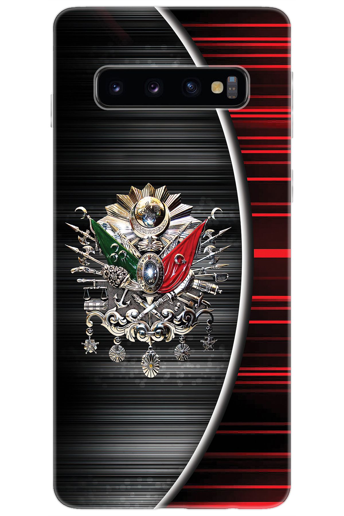 Ceppare Samsung Galaxy S10 (SM-G973F) Uyumlu Kılıf Desenli Silikon Osmanlı Tuğra Tasarım STK:410 CP-BG3RNV3