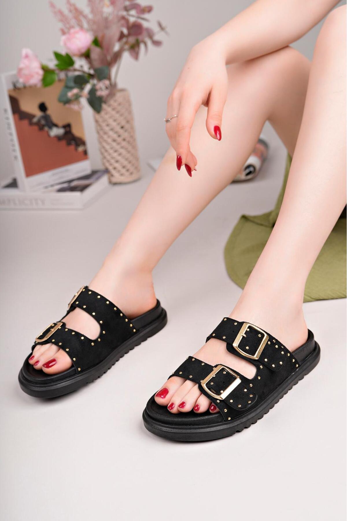 TOGET-Women's Daily Wear Stylish and Comfortable Soft Sole Trop Detail Women's Slippers 5