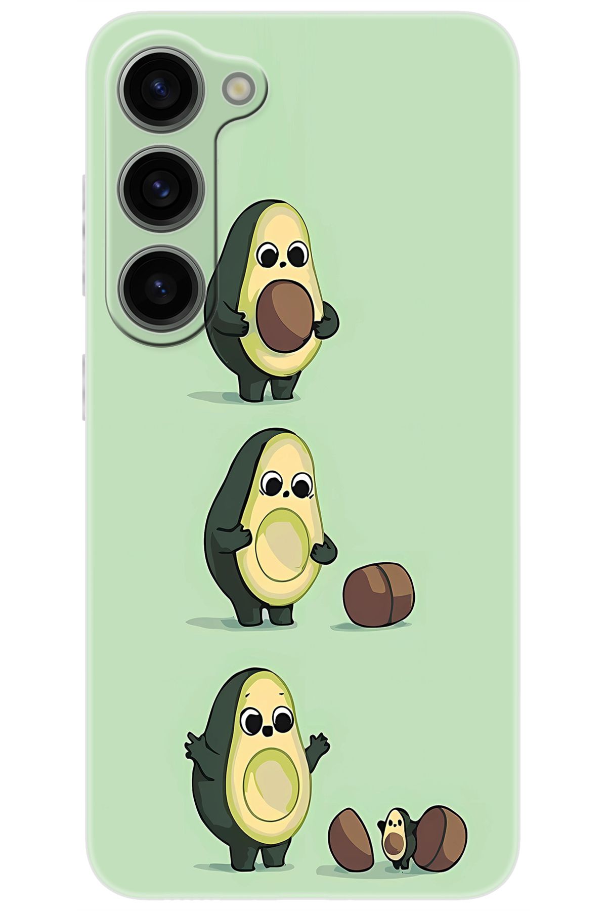 Ceppare Samsung Galaxy S23 (SM-S911B) Uyumlu Kılıf Desen Baskılı Silikon Avakado STK:618 CP-QSkhJE5