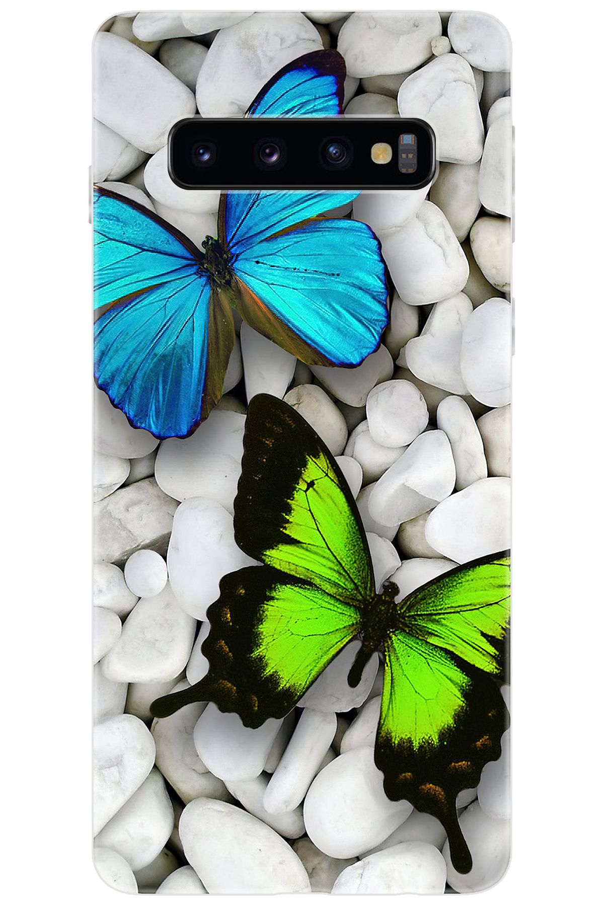 Ceppare Samsung Galaxy S10 (SM-G973F) Uyumlu Kılıf Desen Baskılı Silikon Kelebekler STK:148 CP-4XKGifO