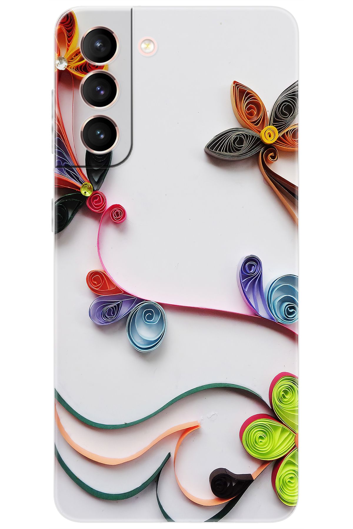 Ceppare Samsung Galaxy S21 (SM-G991B) Uyumlu Kılıf Desen Baskılı Silikon Çiçek Desen STK:220 CP-7rf7PaQ
