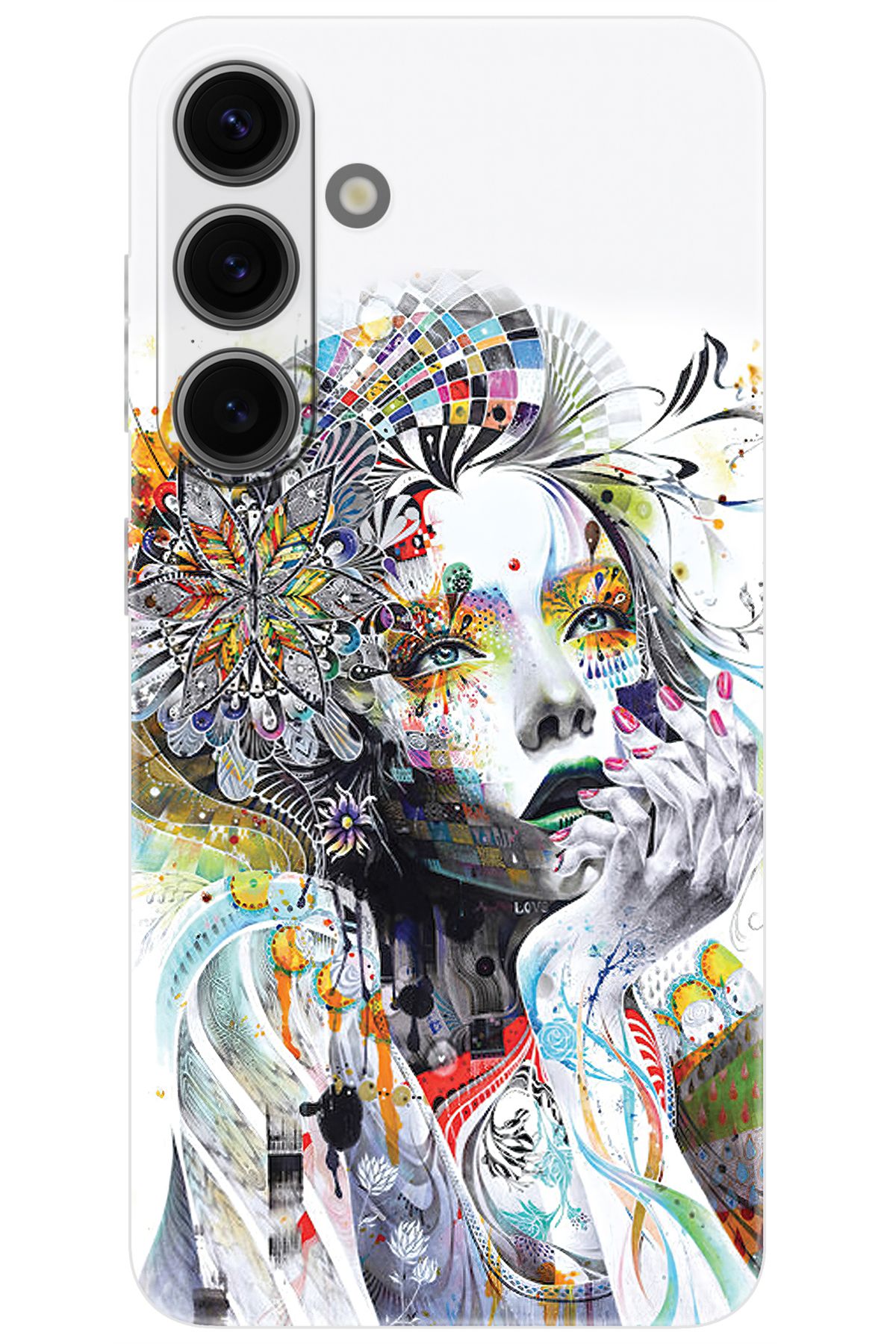 Ceppare Samsung Galaxy S24 (SM-S921B) Uyumlu Kılıf Desenli Silikon Düşünen Kız Tasarım STK:574 CP-Kdds6GI