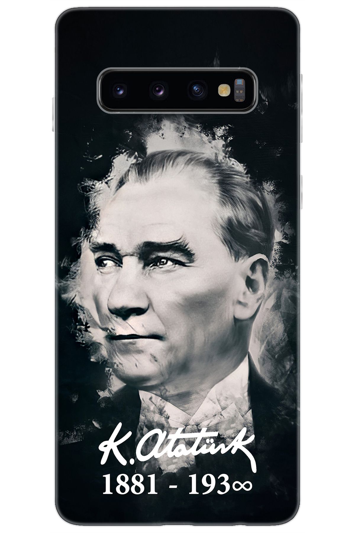 Ceppare Samsung Galaxy S10 (SM-G973F) Uyumlu Kılıf Desenli Silikon Mustafa Kemal Atatürk STK:388 CP-Xz0JLCk