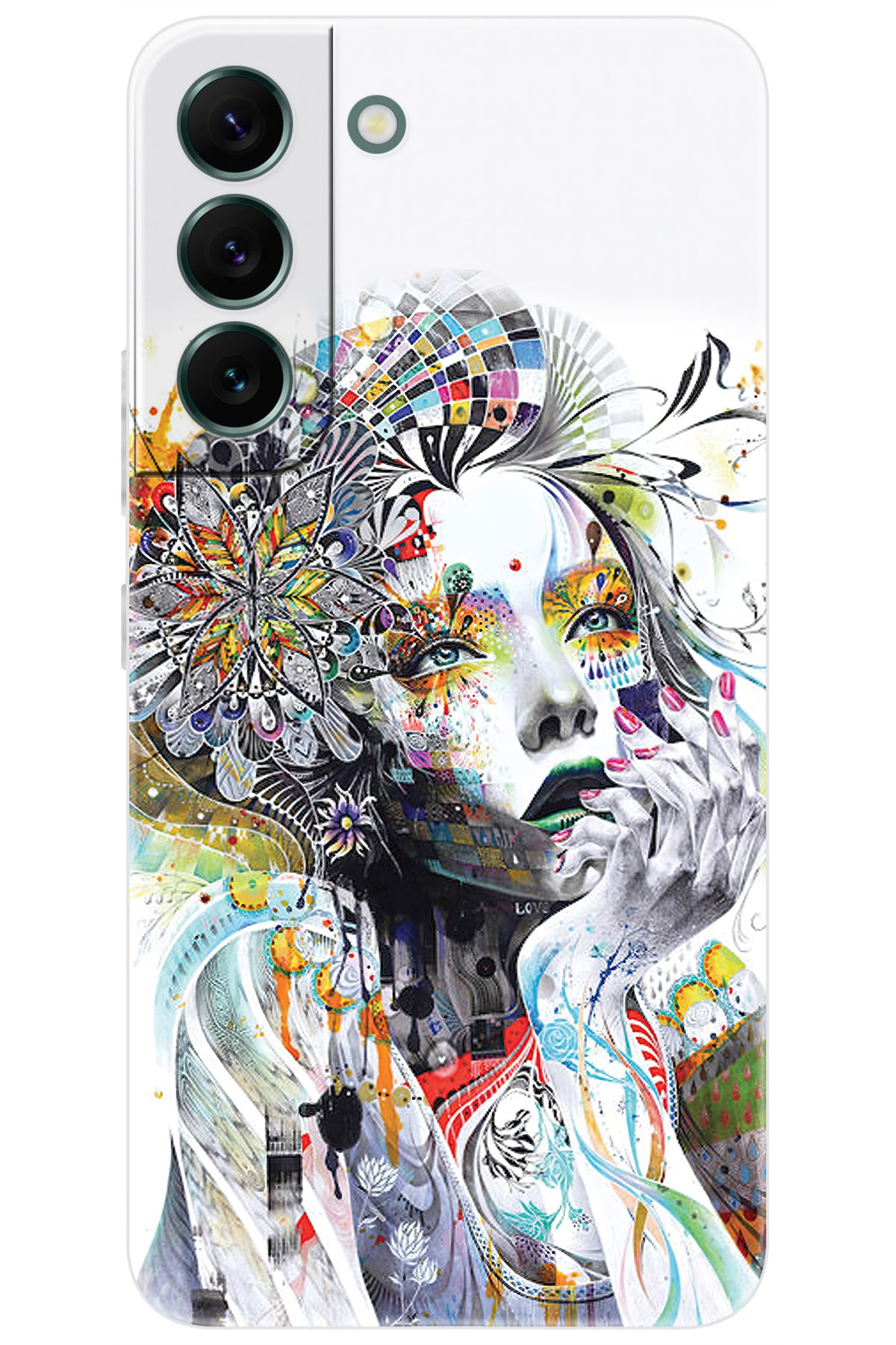 Ceppare Samsung Galaxy S22 (SM-G991B) Uyumlu Kılıf Desenli Silikon Düşünen Kız Tasarım STK:574 CP-oUoYcPx