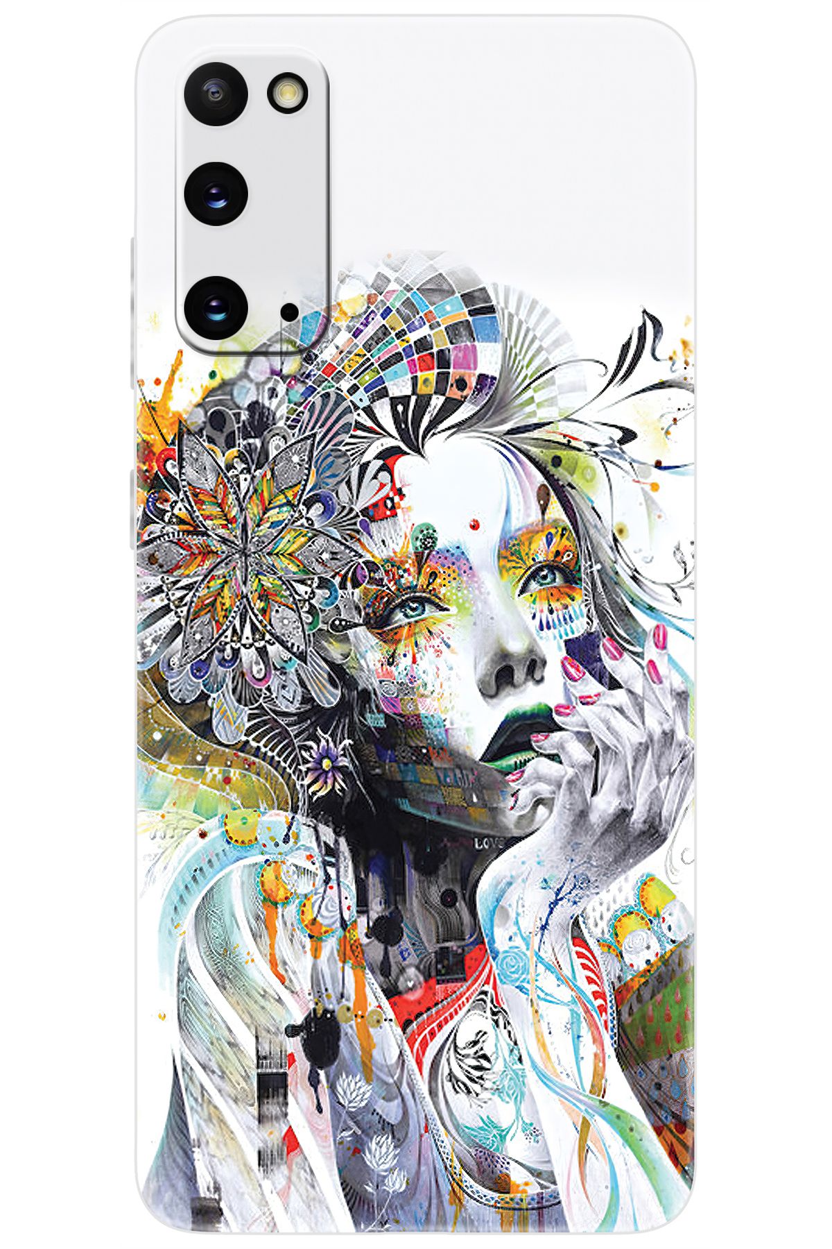 Ceppare Samsung Galaxy S20 (SM-G980F) Uyumlu Kılıf Desenli Silikon Düşünen Kız Tasarım STK:574 CP-Y23ZaIN