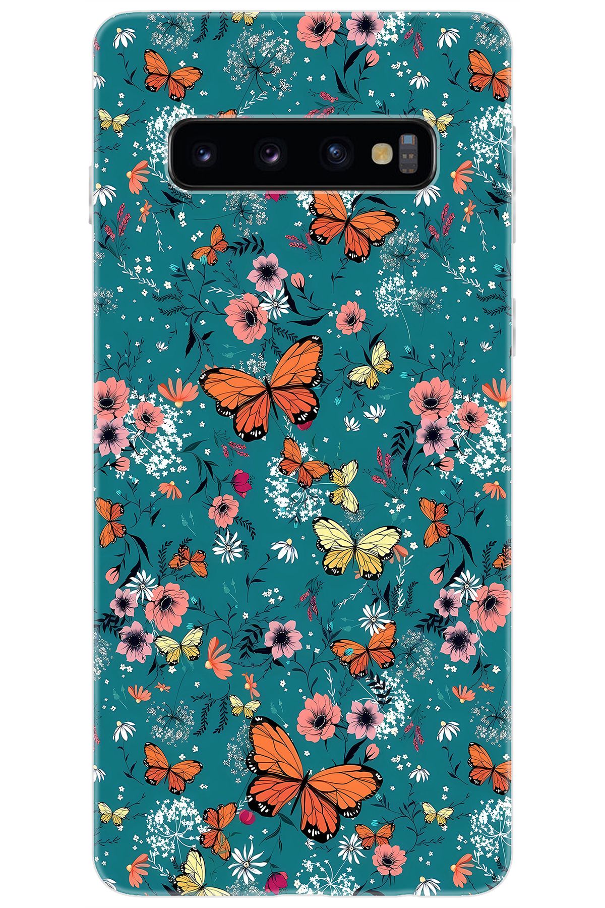 Ceppare Samsung Galaxy S10 (SM-G973F) Uyumlu Kılıf Desen Baskılı Silikon Kelebek STK:680 CP-RW7Jaq0