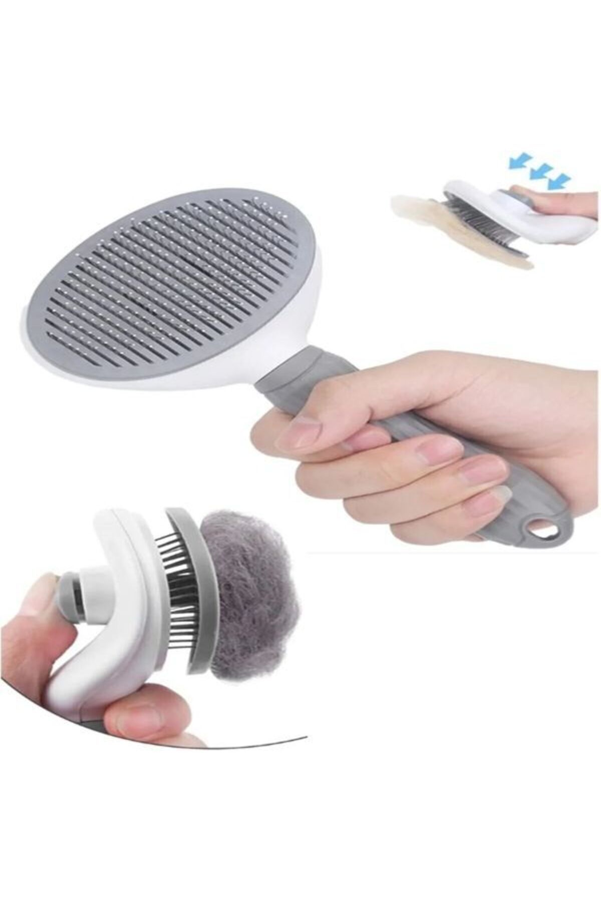 Shopyzone Otomatik Temizlenen Evcil Hayvan Tarağı Gri
