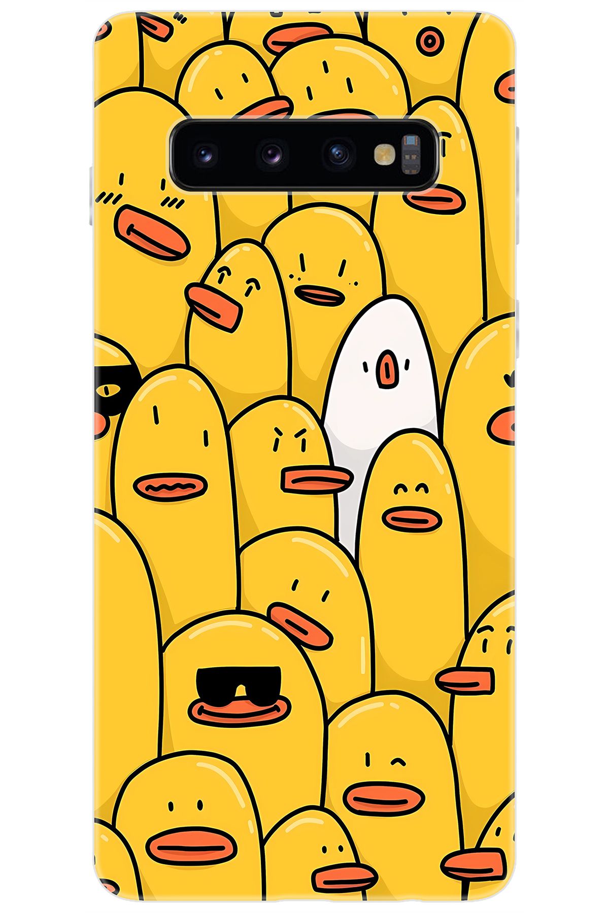 Ceppare Samsung Galaxy S10 (SM-G973F) Uyumlu Kılıf Desen Baskılı Silikon Cool Ördek STK:650 CP-dzObq5P
