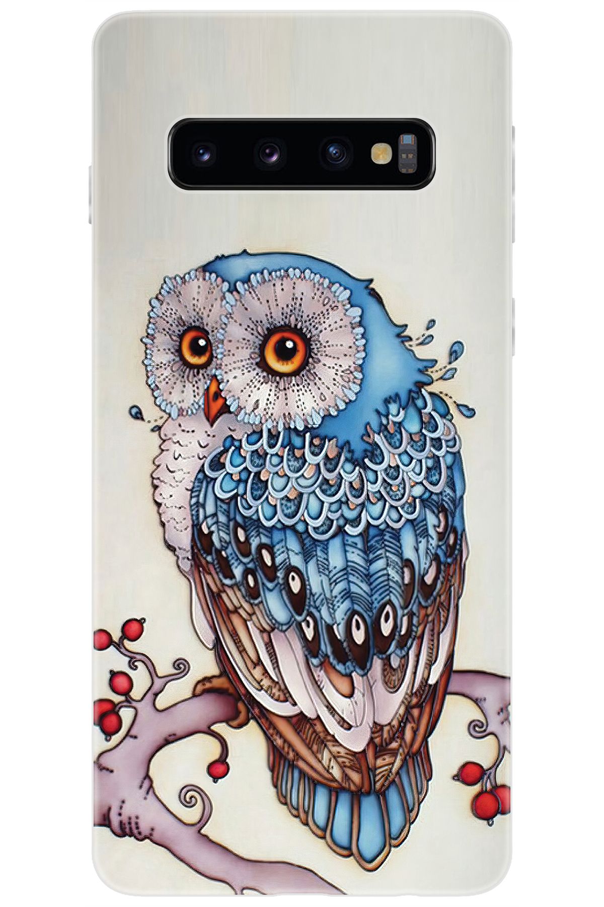 Ceppare Samsung Galaxy S10 (SM-G973F) Uyumlu Kılıf Desen Baskılı Silikon Baykuş STK:563 CP-i7QnjKO