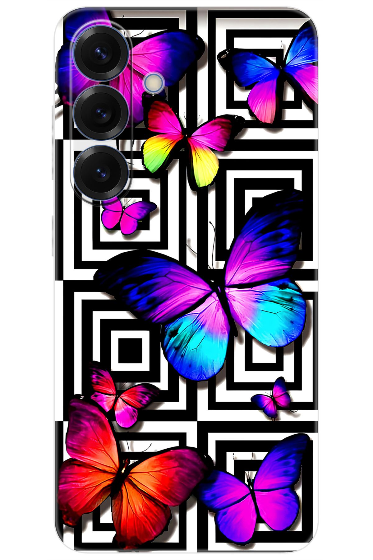 Ceppare Samsung Galaxy S25 (SM-S931B) Uyumlu Kılıf Desen Baskılı Silikon Kelebek STK:699 CP-3VcwwXa