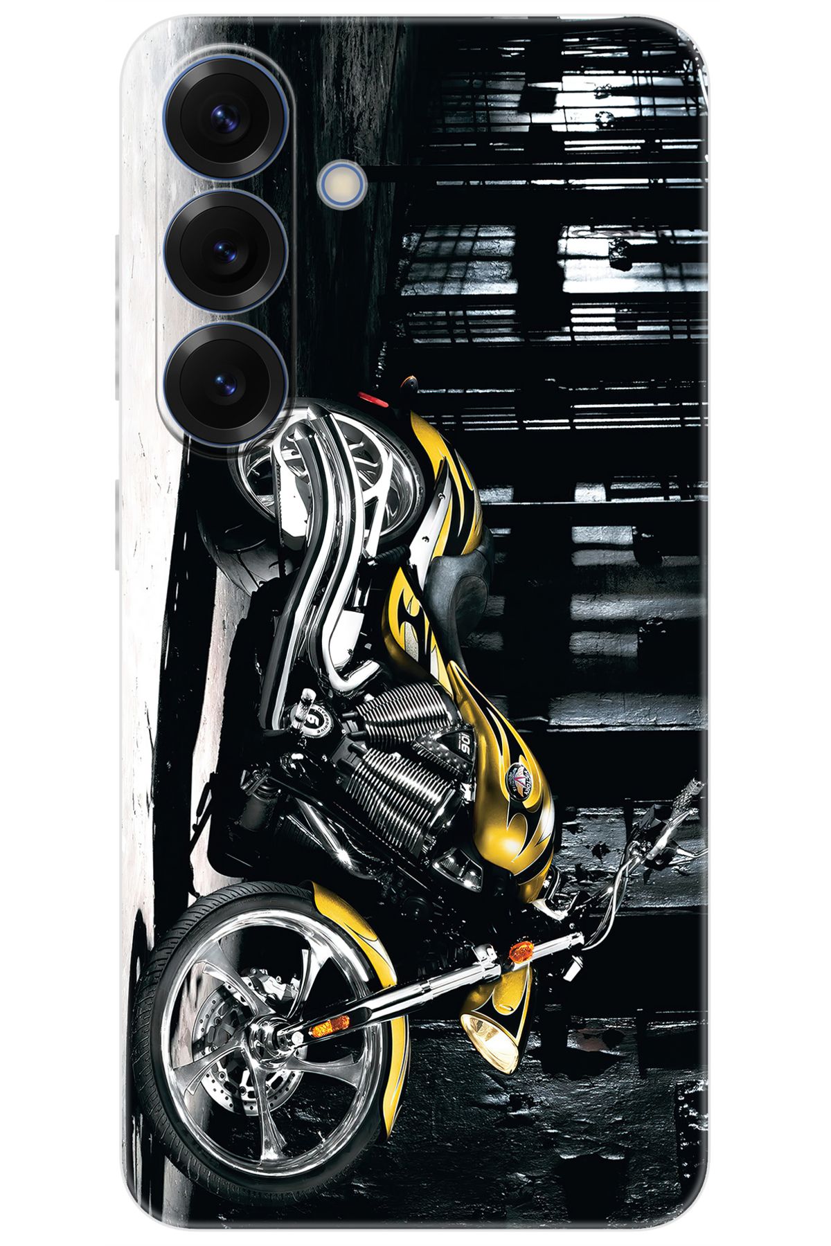 Ceppare Samsung Galaxy S25 (SM-S931B) Uyumlu Kılıf Desen Baskılı Silikon Motorcycle STK:297 CP-JFFDdqy