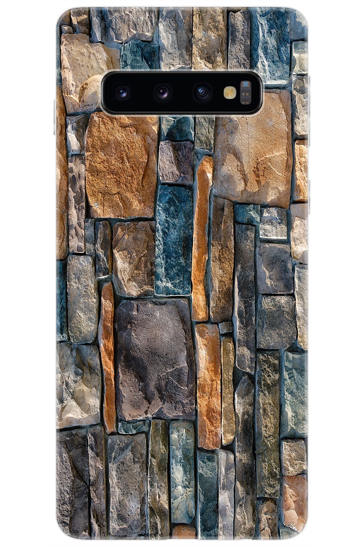 Ceppare Samsung Galaxy S10 (SM-G973F) Uyumlu Kılıf Desen Baskılı Silikon Taş Duvar STK:233 CP-SsjJfFm