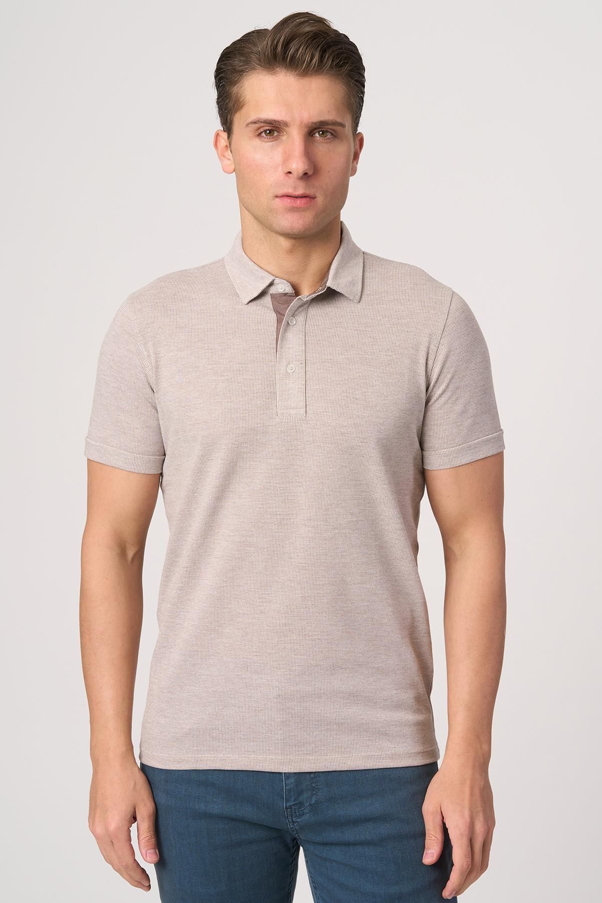 White Stone WHİTE STONE 2025-Y 2940-Y POLA YAKA TSHIRT VİZON