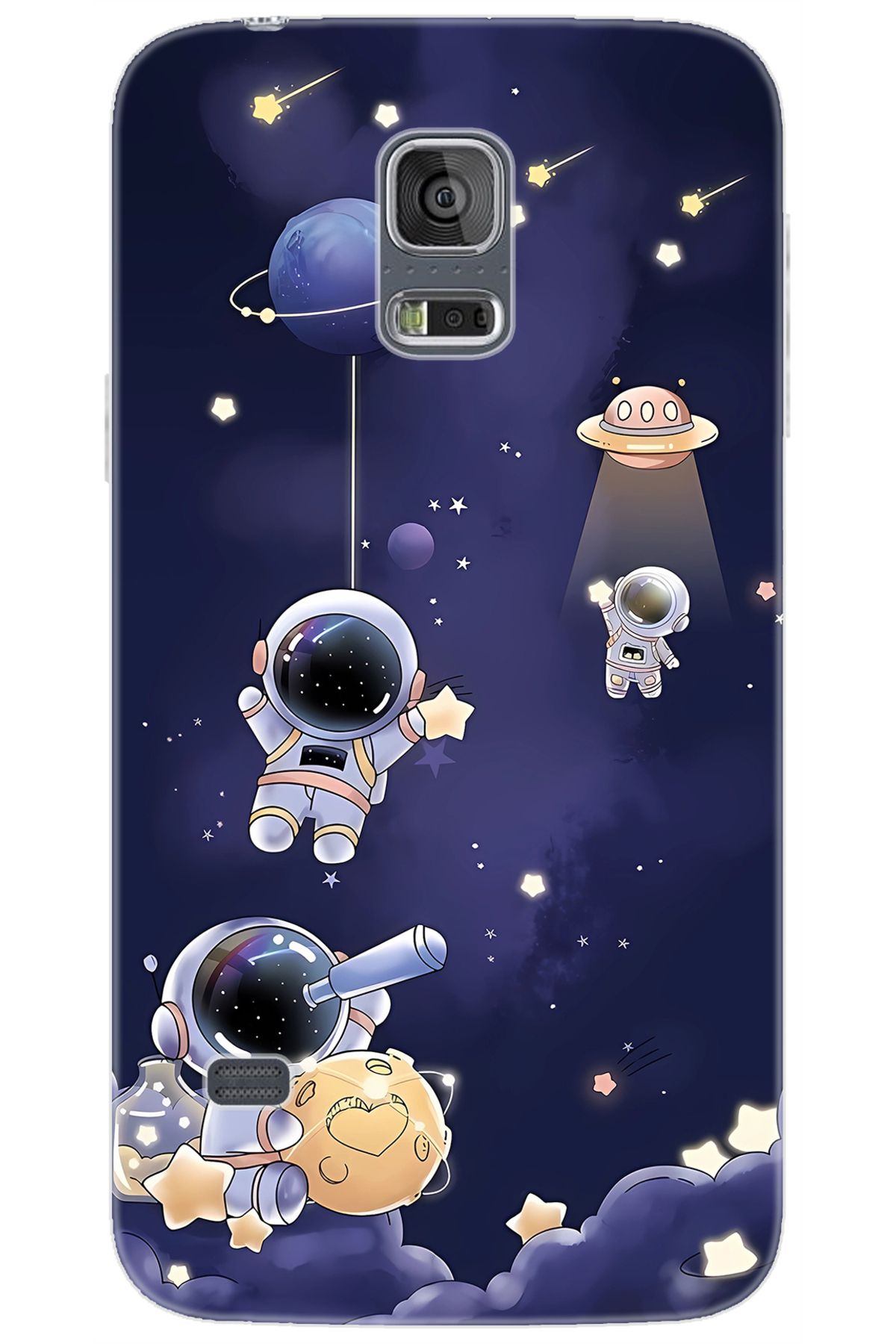Ceppare Samsung Galaxy S5 (SM-G900F) Uyumlu Kılıf Desen Baskılı Silikon Astronot STK:630 CP-SL591qB