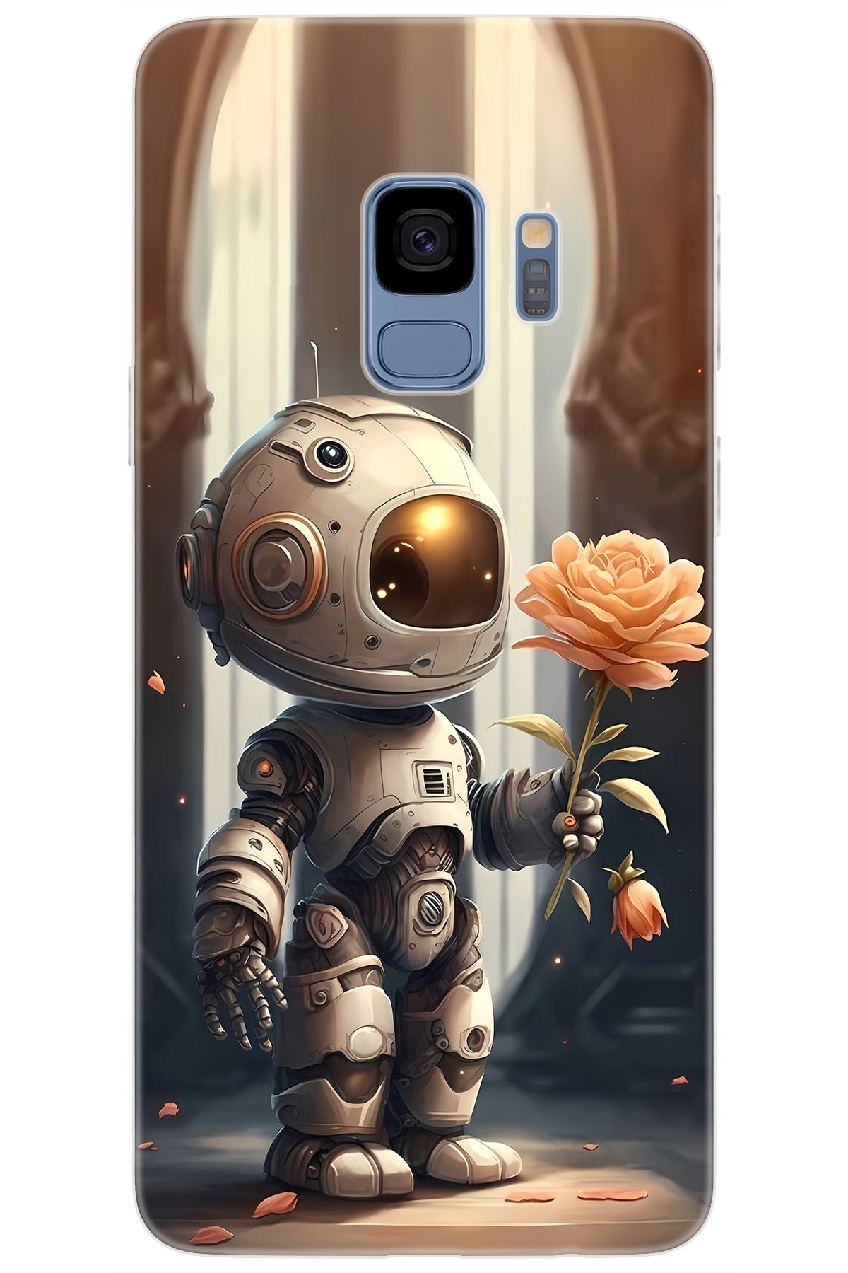 Ceppare Samsung Galaxy S9 (SM-G960F) Uyumlu Kılıf Desen Baskılı Silikon Astronot STK:620 CP-zucrCSl