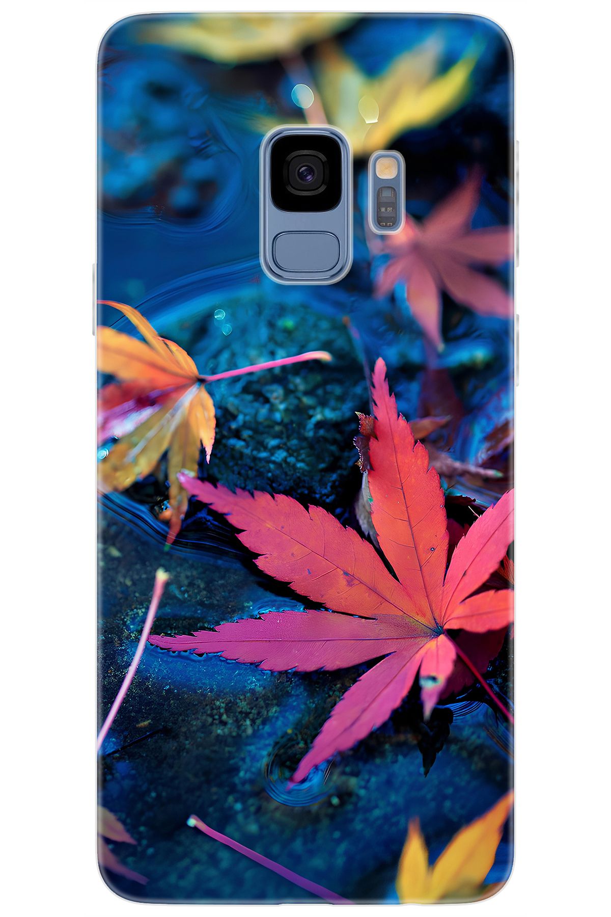 Ceppare Samsung Galaxy S9 (SM-G960F) Uyumlu Kılıf Desen Baskılı Silikon Yapraklar STK:702 CP-cX5udab