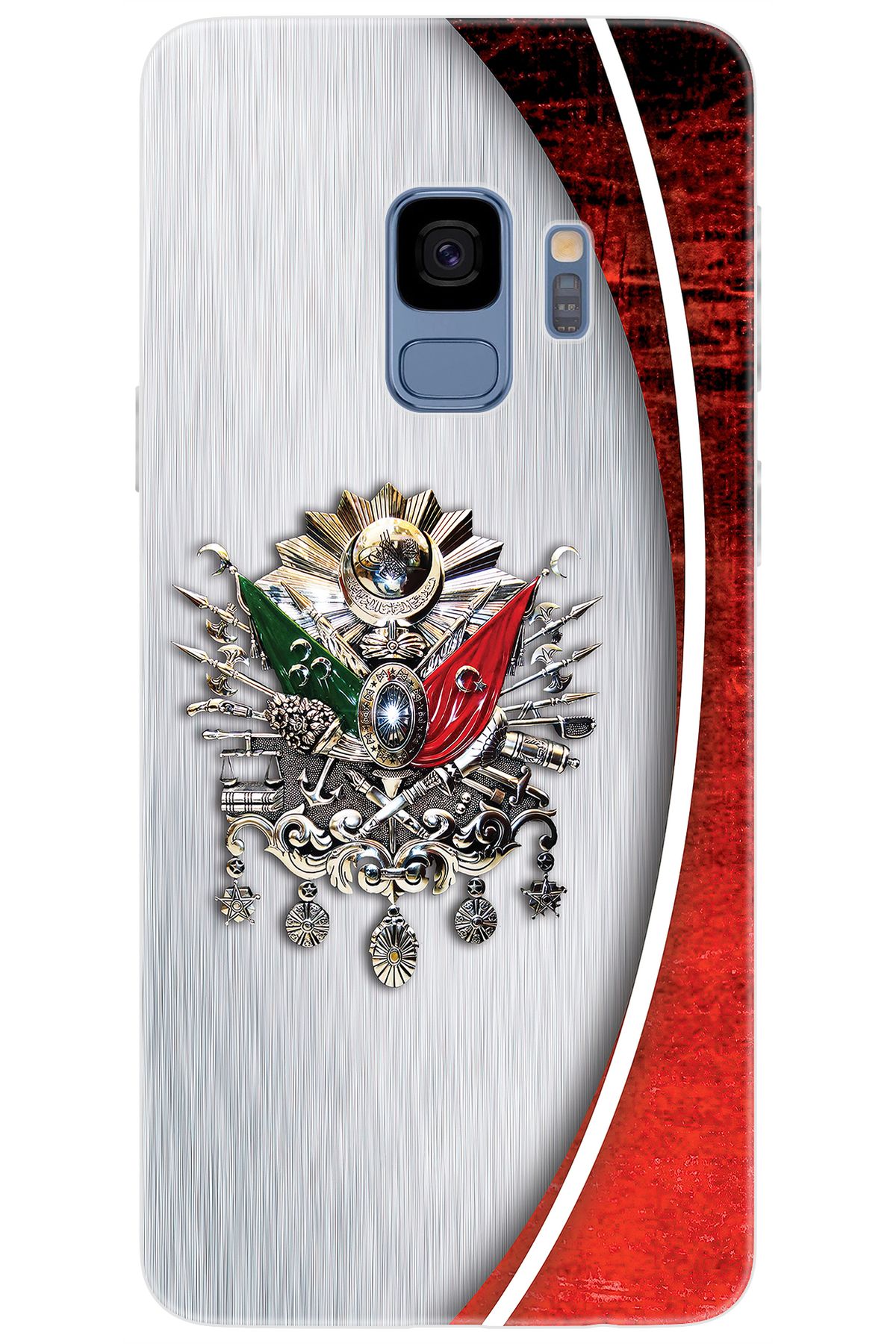 Ceppare Samsung Galaxy S9 (SM-G960F) Uyumlu Kılıf Desenli Silikon Osmanlı Tuğra Tasarım STK:408 CP-Kwl4M8G