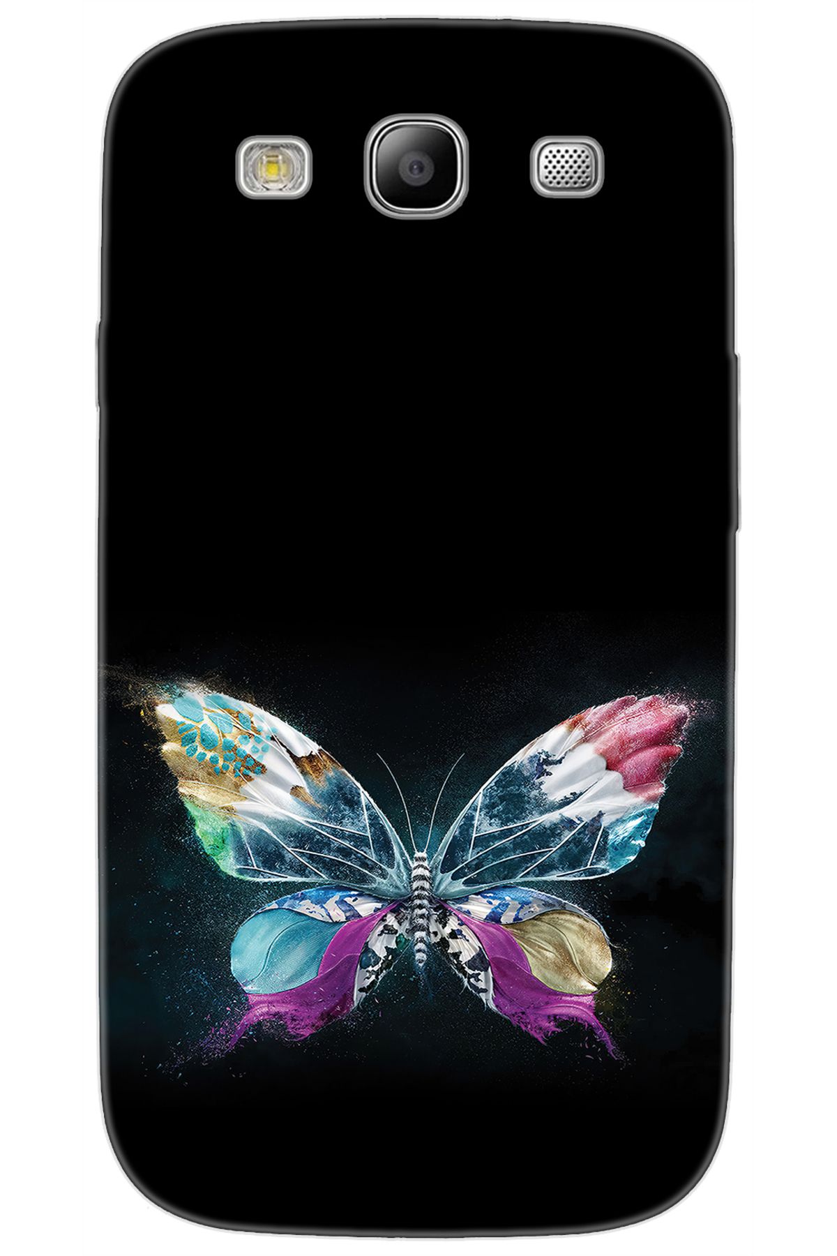 Ceppare Samsung Galaxy S3 (GT-I9300) Uyumlu Kılıf Desen Baskılı Silikon Kelebek Resim STK:548 CP-Jms3YIf