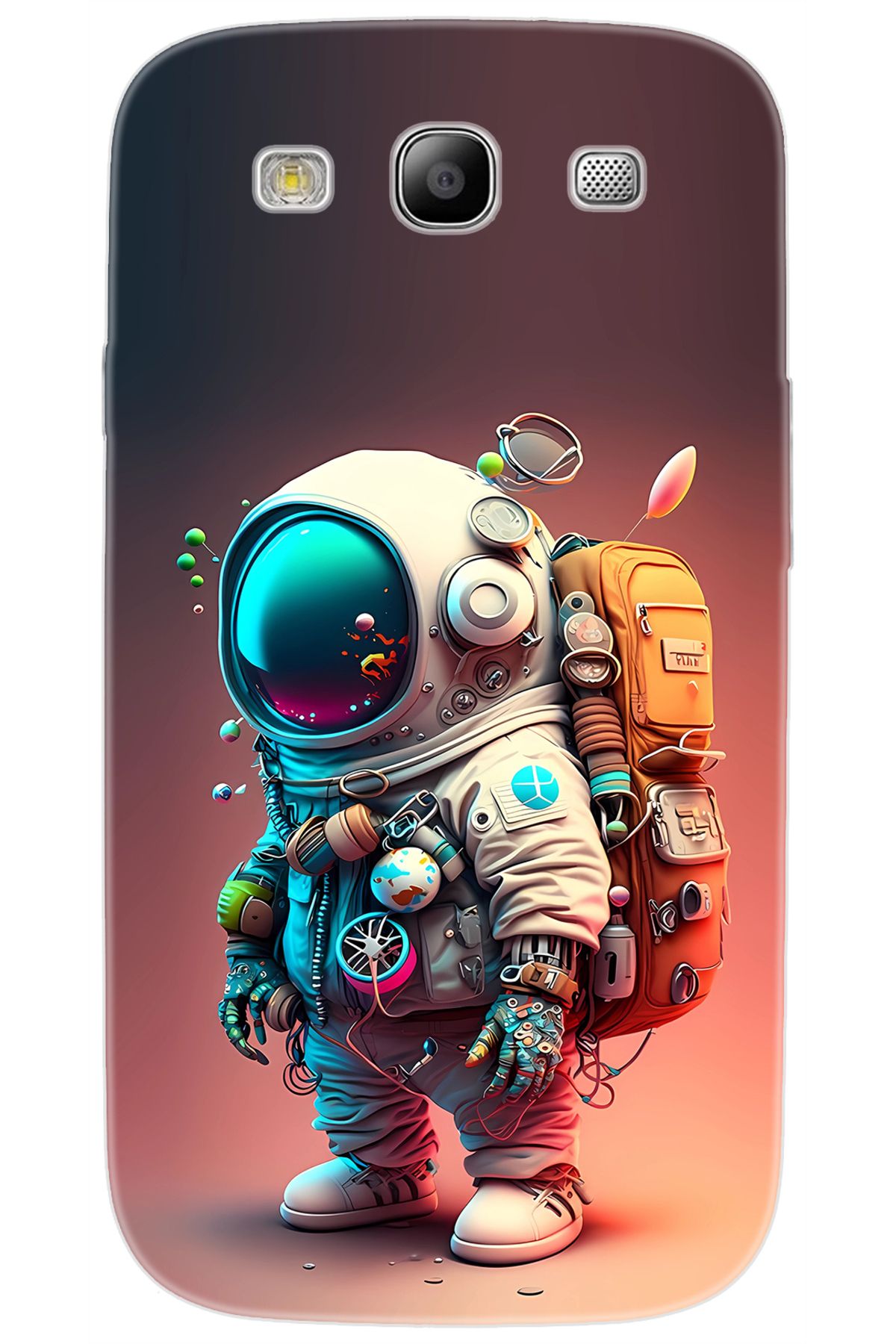 Ceppare Samsung Galaxy S3 (GT-I9300) Uyumlu Kılıf Desen Baskılı Silikon Astronot STK:682 CP-zVccvY2
