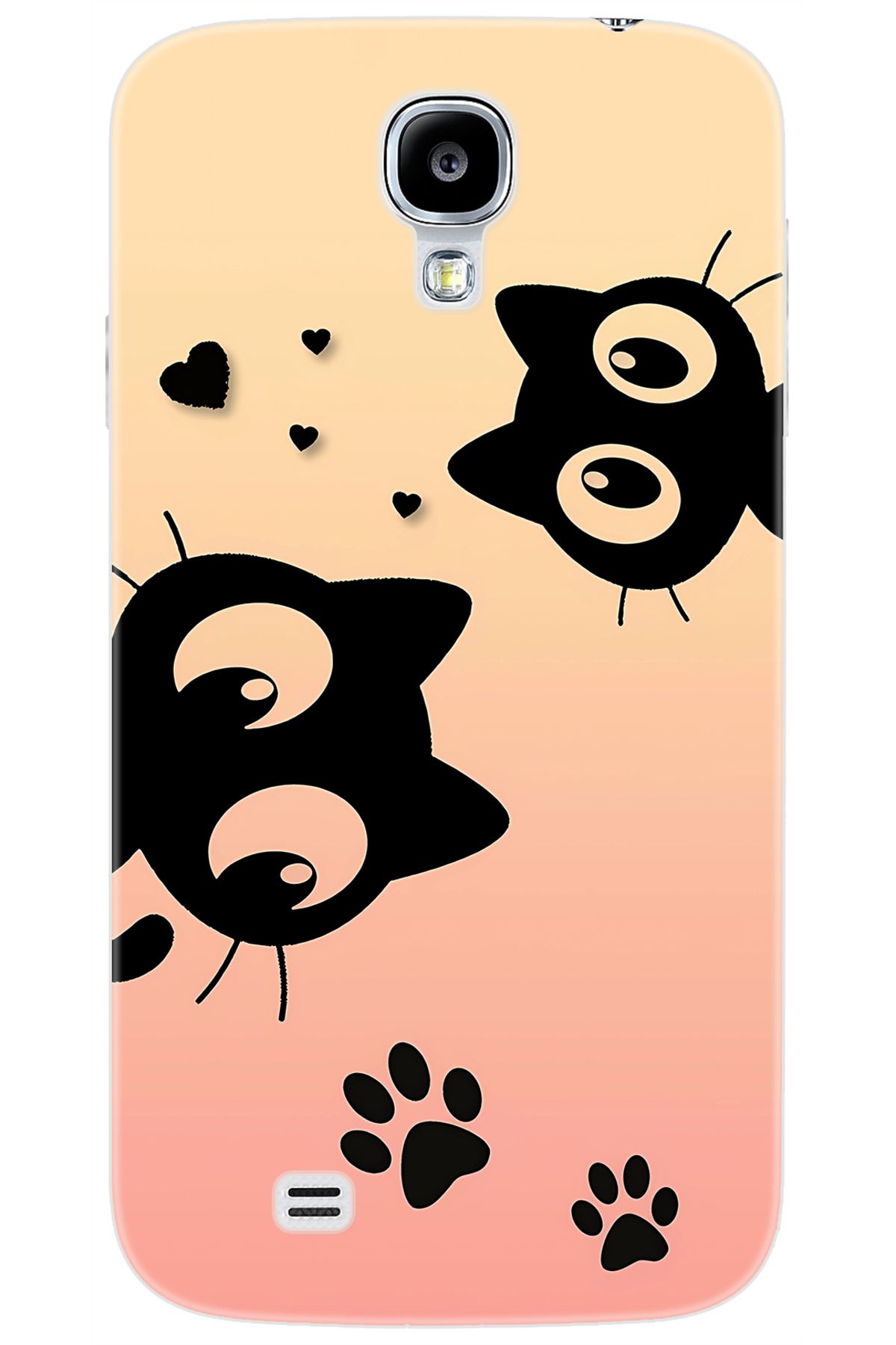 Ceppare Samsung Galaxy S4 (GT-I9500) Uyumlu Kılıf Desen Baskılı Silikon Kedi STK:626 CP-EHsxJYv