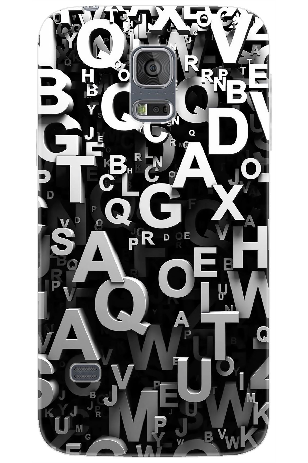Ceppare Samsung Galaxy S5 (SM-G900F) Uyumlu Kılıf Desen Baskılı Silikon Harfler STK:739 CP-4FQ4yKX