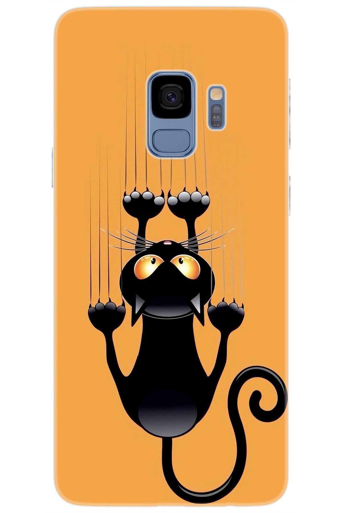 Ceppare Samsung Galaxy S9 (SM-G960F) Uyumlu Kılıf Desen Baskılı Silikon Kara Kedi STK:734 CP-AuUNCKE