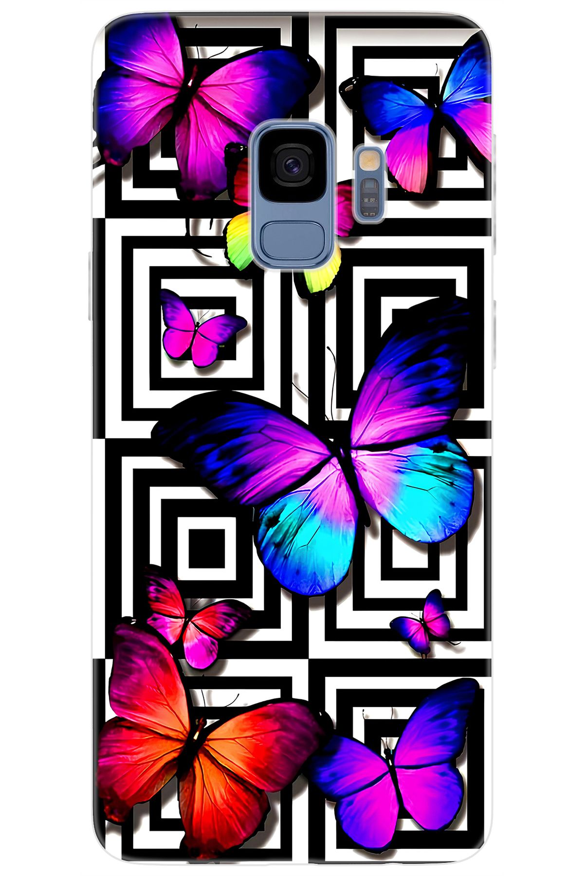 Ceppare Samsung Galaxy S9 (SM-G960F) Uyumlu Kılıf Desen Baskılı Silikon Kelebek STK:699 CP-EWS2nj2