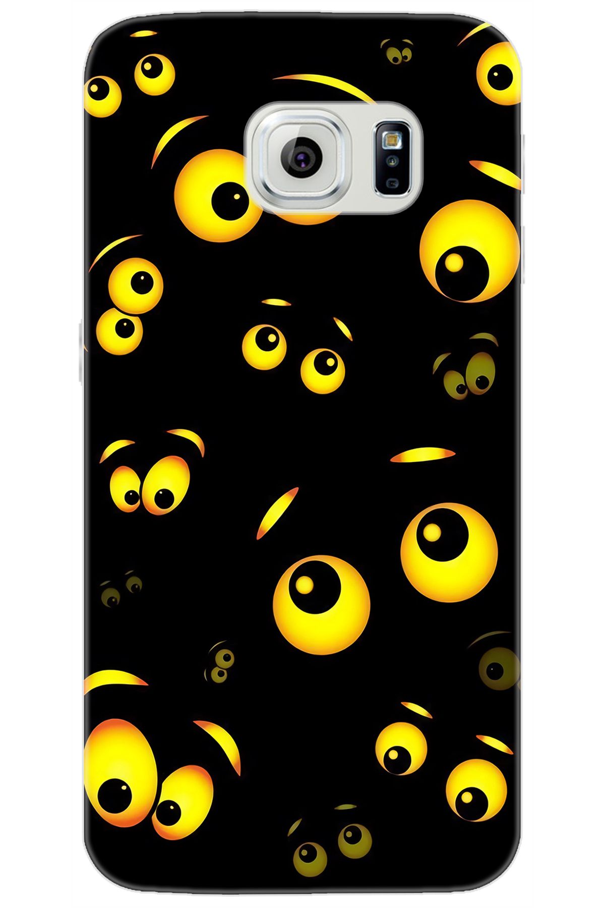 Ceppare Samsung Galaxy S6 (SM-G920F) Uyumlu Kılıf Desen Baskılı Silikon Emoji Gözler STK:746 CP-WnmyOHE