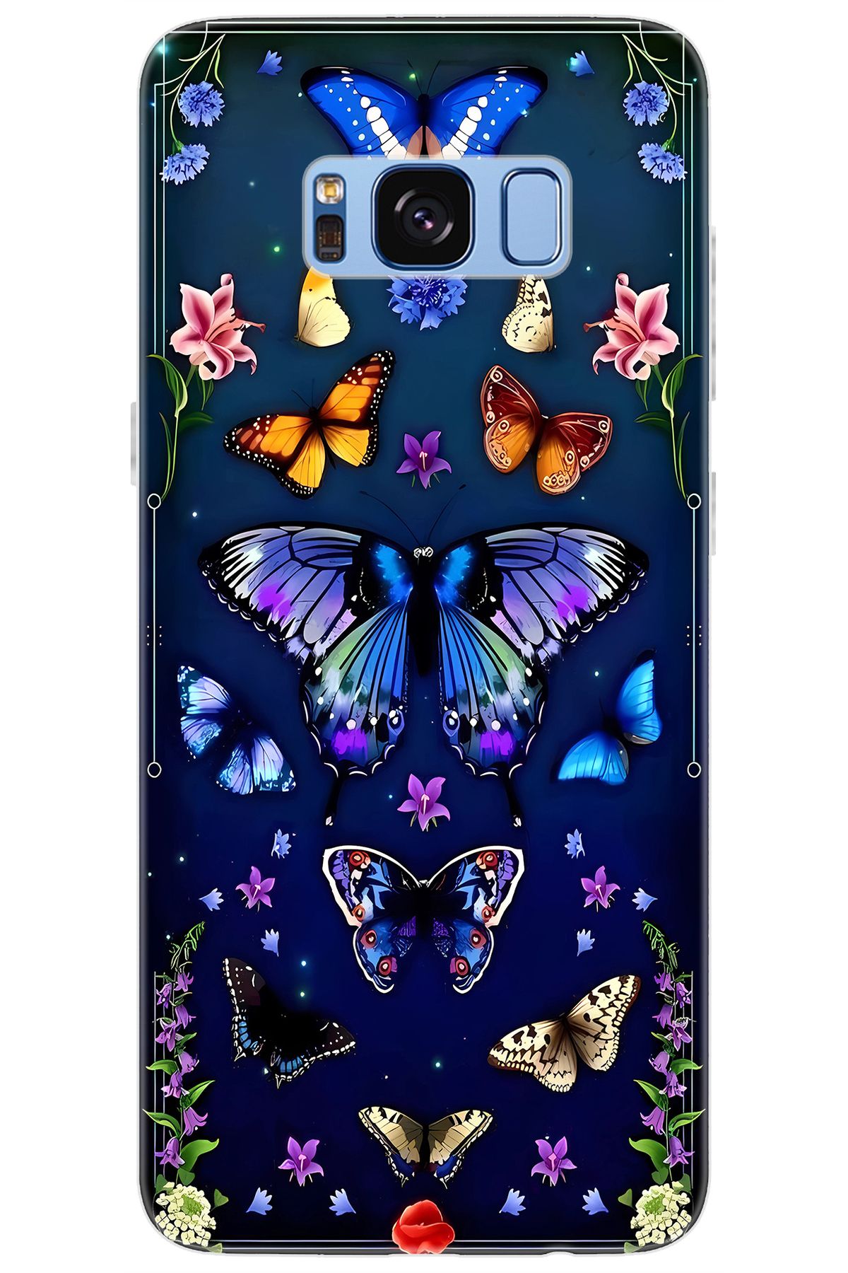 Ceppare Samsung Galaxy S8 (SM-G950F) Uyumlu Kılıf Desen Baskılı Silikon Kelebek STK:669 CP-7omdWuv