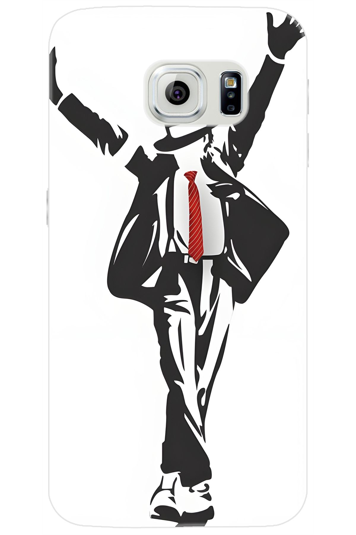 Ceppare Samsung Galaxy S6 (SM-G920F) Uyumlu Kılıf Desen Baskılı Silikon Michael Jackson STK:705 CP-yU4tpTg