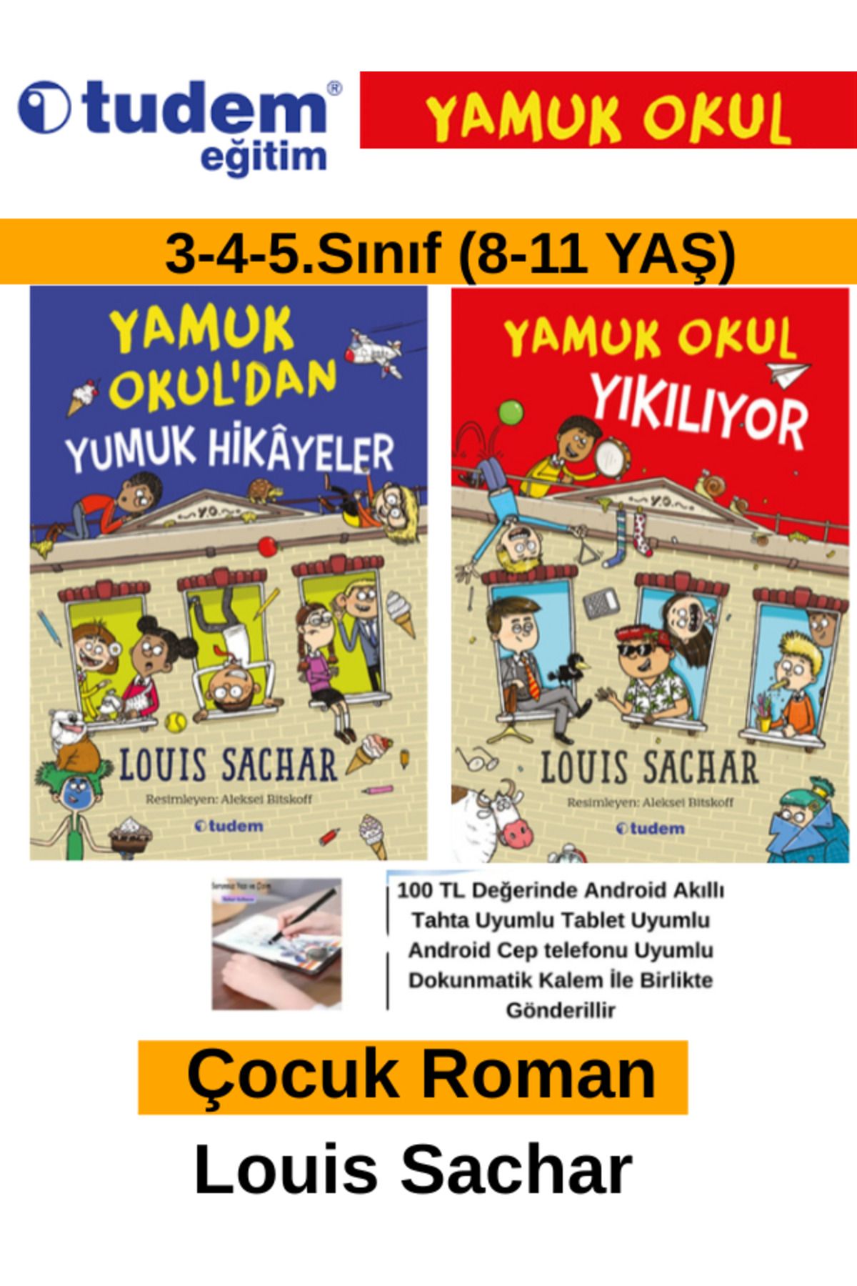 Tudem Yayınları Tudem Eğitim Çocuk Yumuk Hikayeler-Okul Yıkılıyor Çocuk Roman Set Çocuk Roman