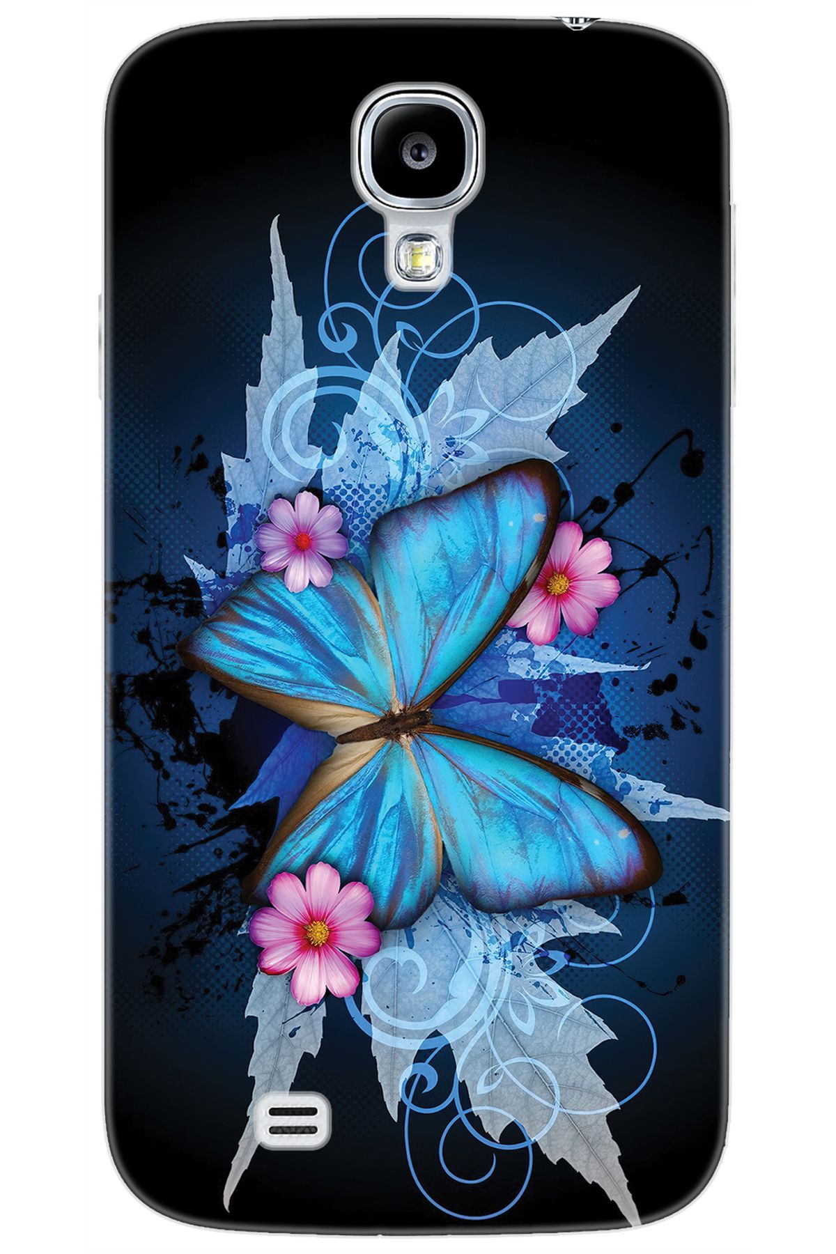 Ceppare Samsung Galaxy S4 (GT-I9500) Uyumlu Kılıf Desen Baskılı Silikon Kelebek Resim STK:550 CP-E3kIHdZ