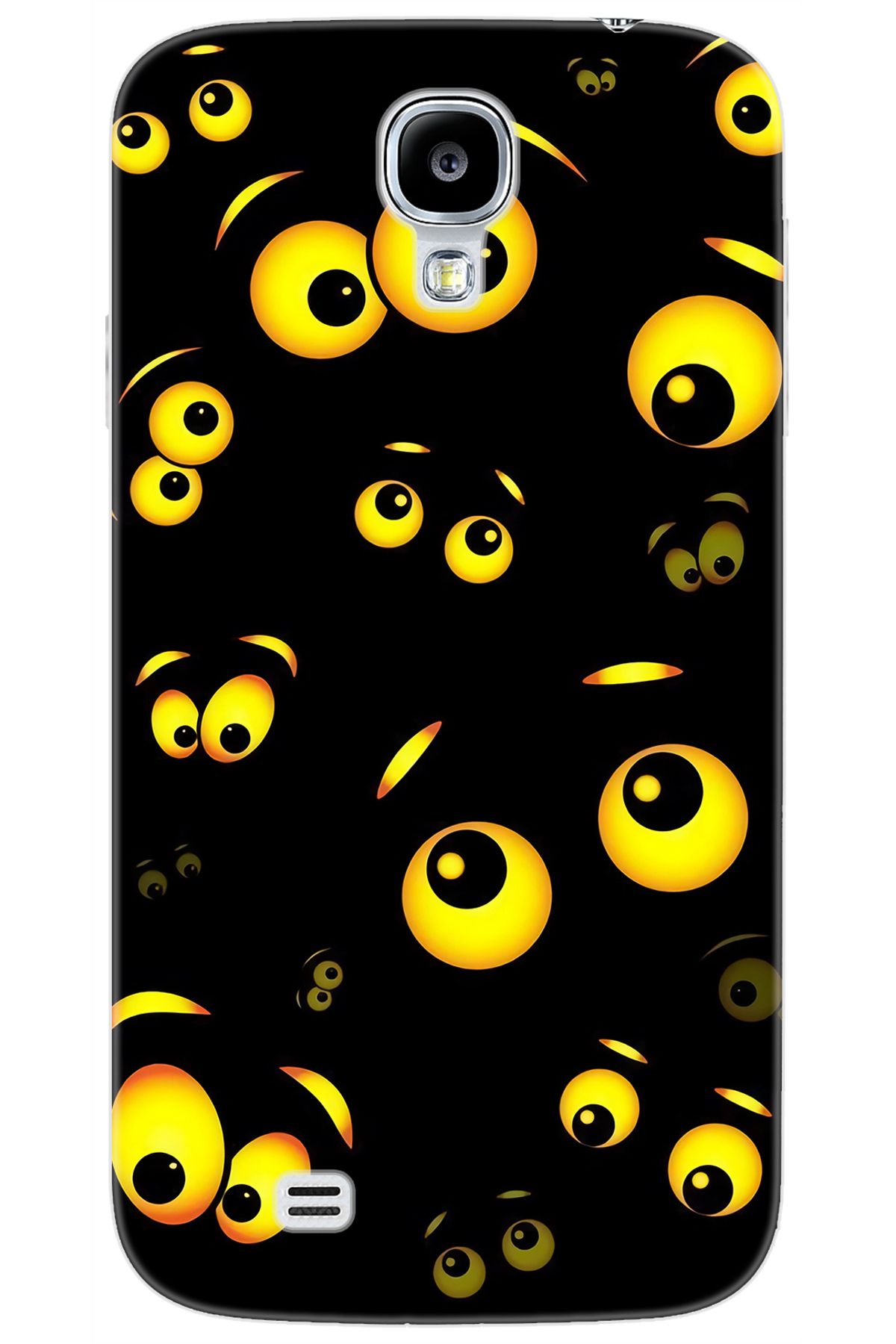 Ceppare Samsung Galaxy S4 (GT-I9500) Uyumlu Kılıf Desen Baskılı Silikon Emoji Gözler STK:746 CP-M7mZJGF
