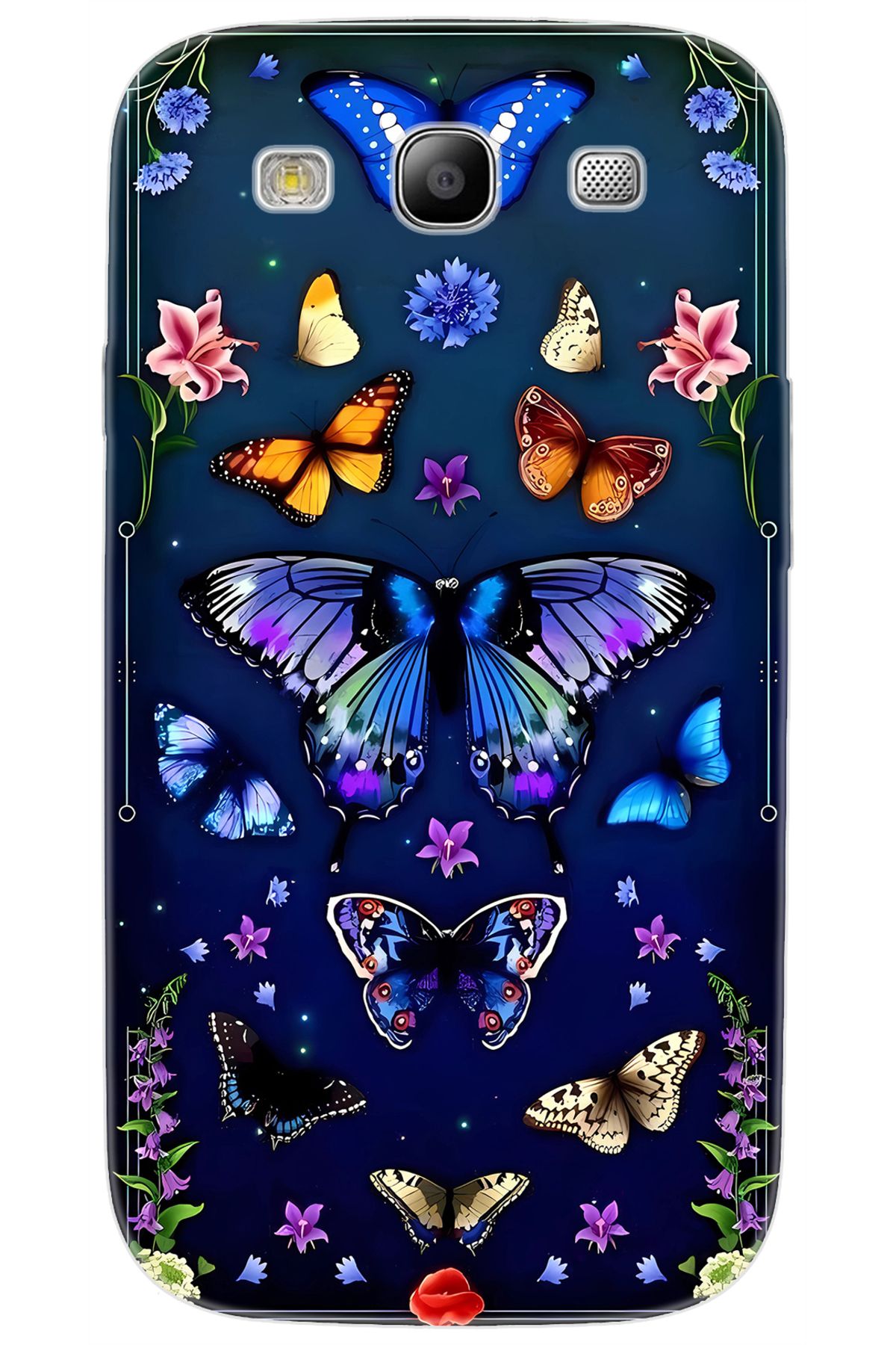 Ceppare Samsung Galaxy S3 (GT-I9300) Uyumlu Kılıf Desen Baskılı Silikon Kelebek STK:669 CP-K7xJTvo